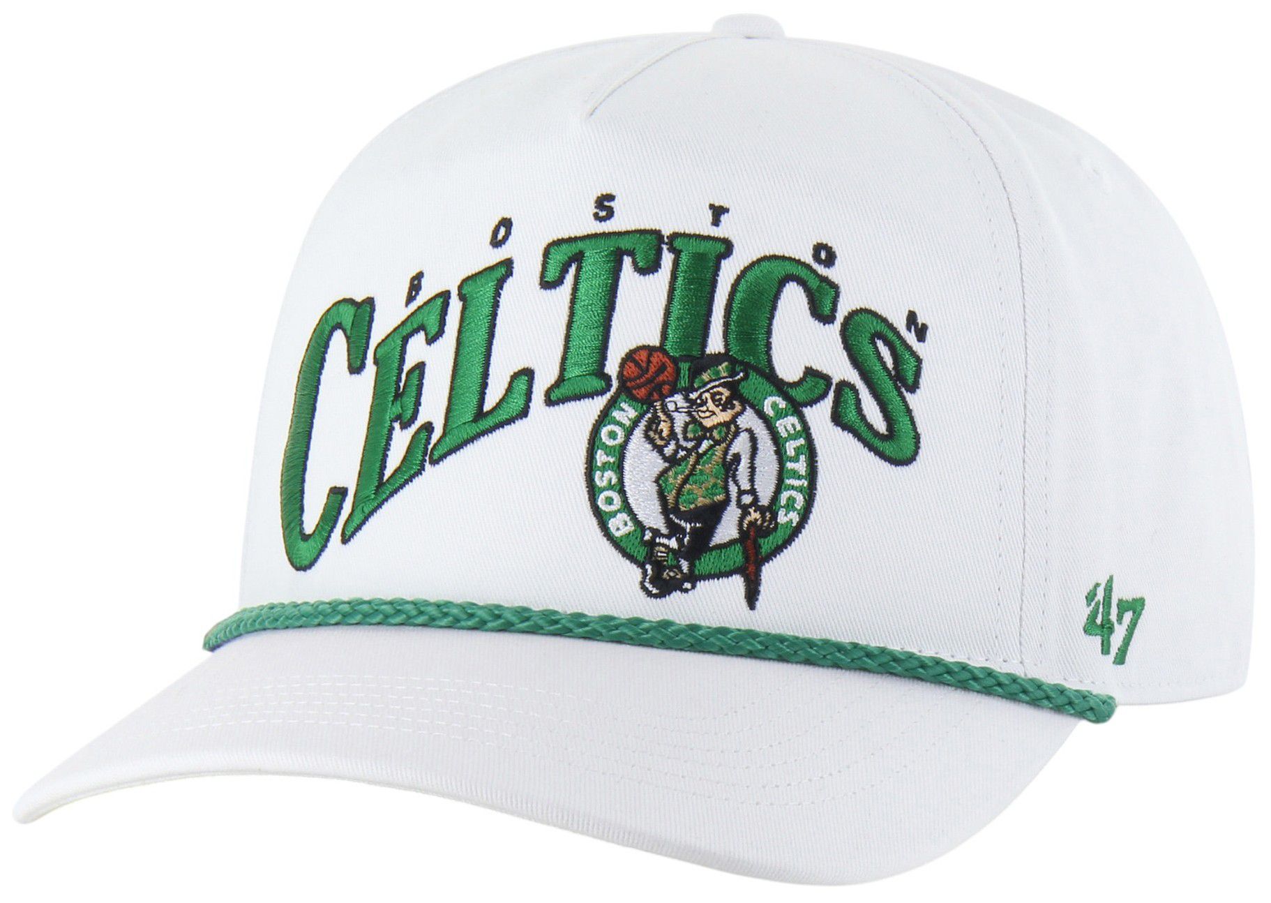 '47 Adult Boston Celtics White Graphic Wave Hitch Adjustable Hat