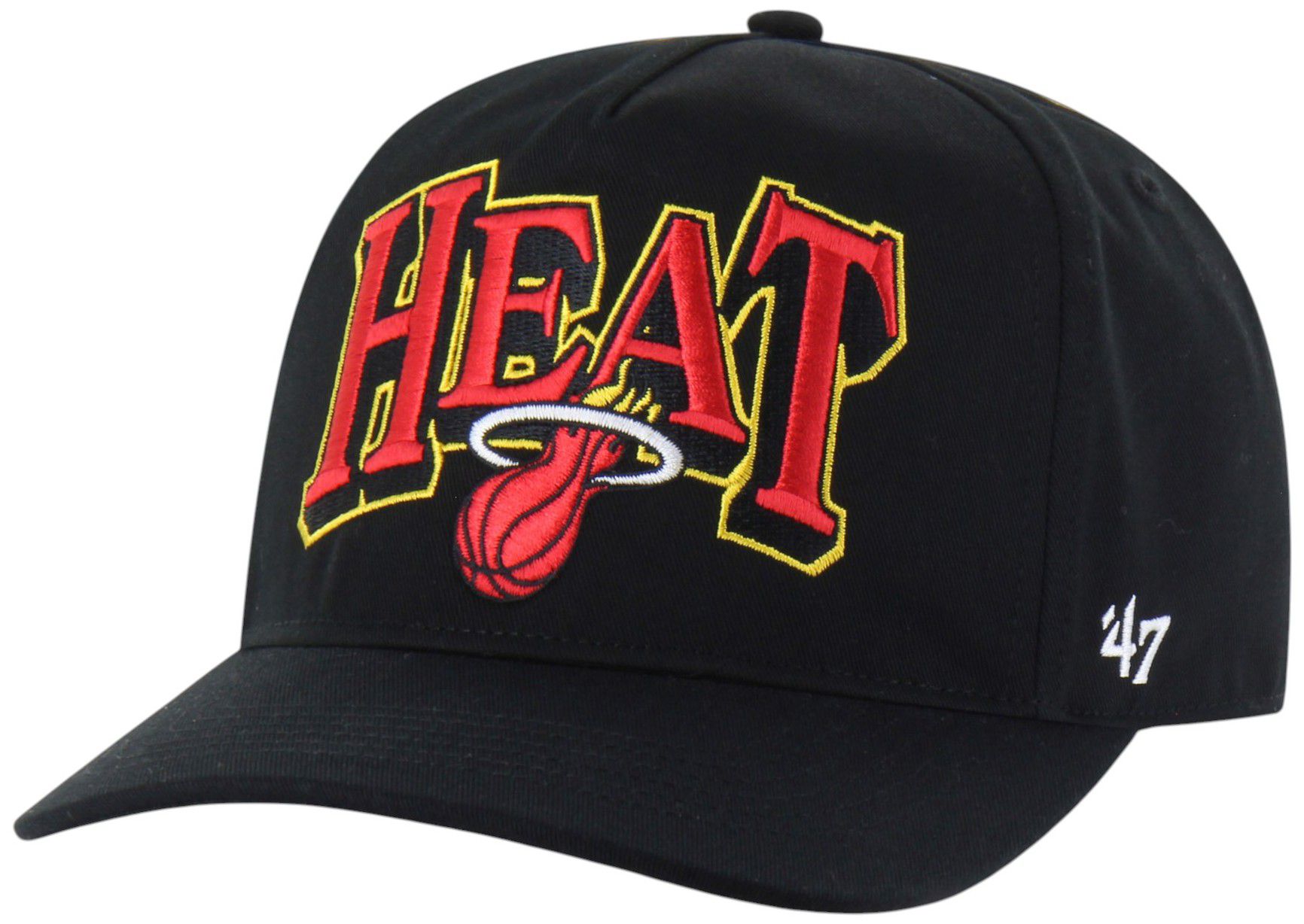 '47 Adult Miami Heat Black Everytime Hitch Adjustable Hat