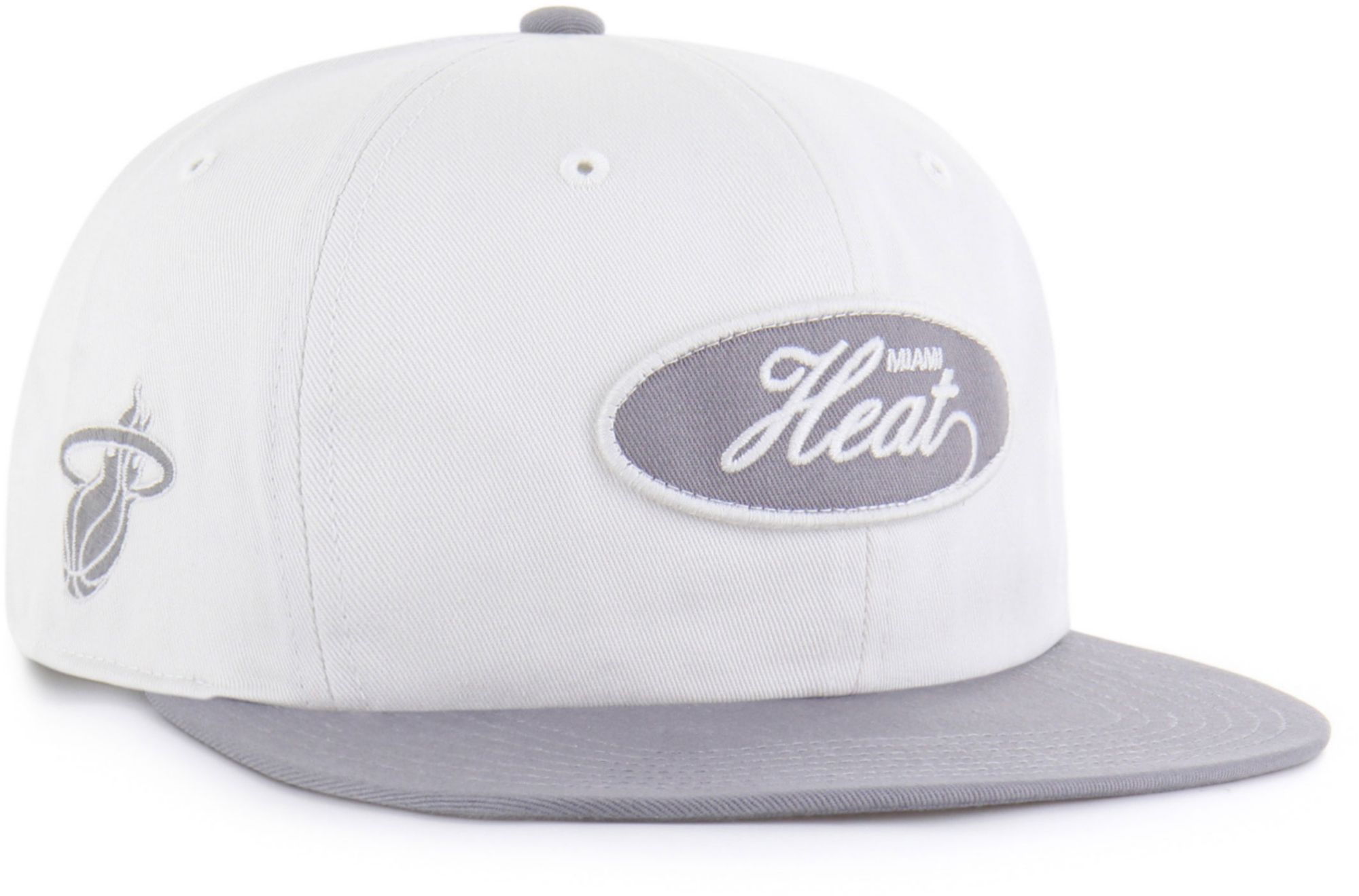 '47 Adult Miami Heat Off White Contemporary Basics Foundational Captain Adjustable Hat