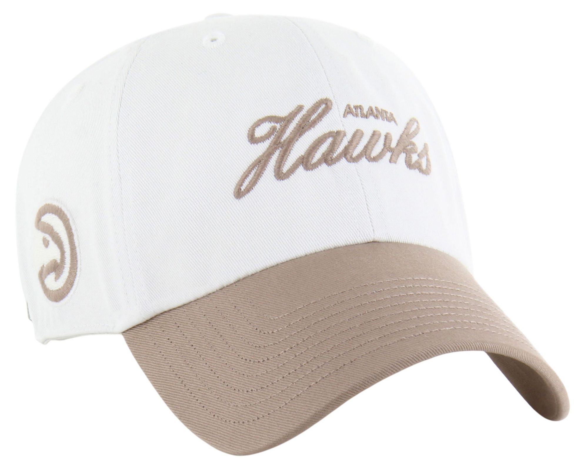 '47 Adult Atlanta Hawks Off White Contemporary Basics Foundational Clean Up Adjustable Hat