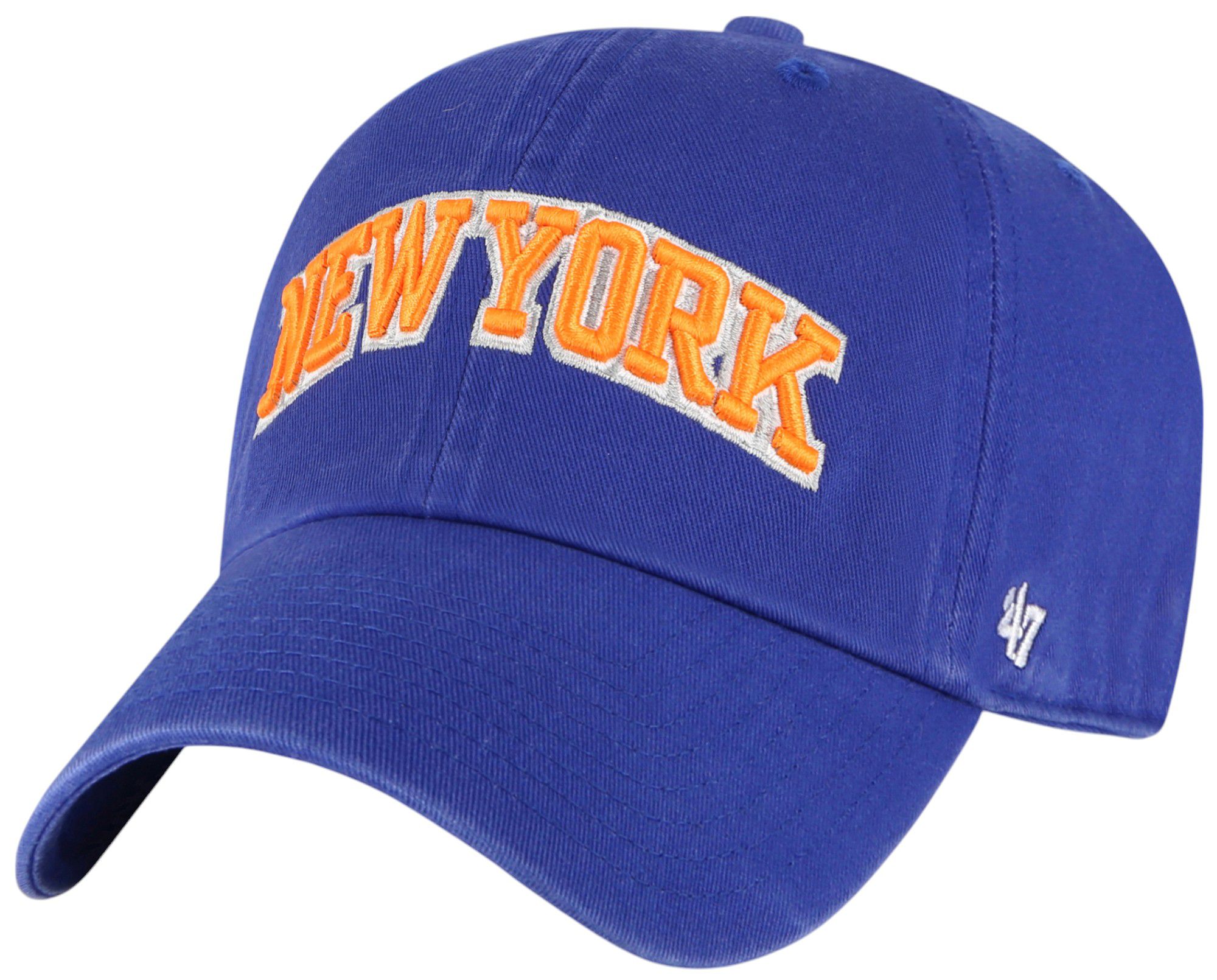 '47 Adult New York Knicks Royal Script Clean Up Adjustable Hat