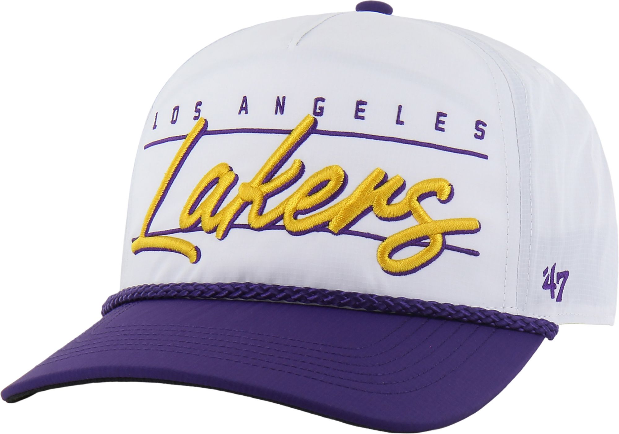 '47 Adult Los Angeles Lakers White Condor Brrr Hitch Adjustable Hat