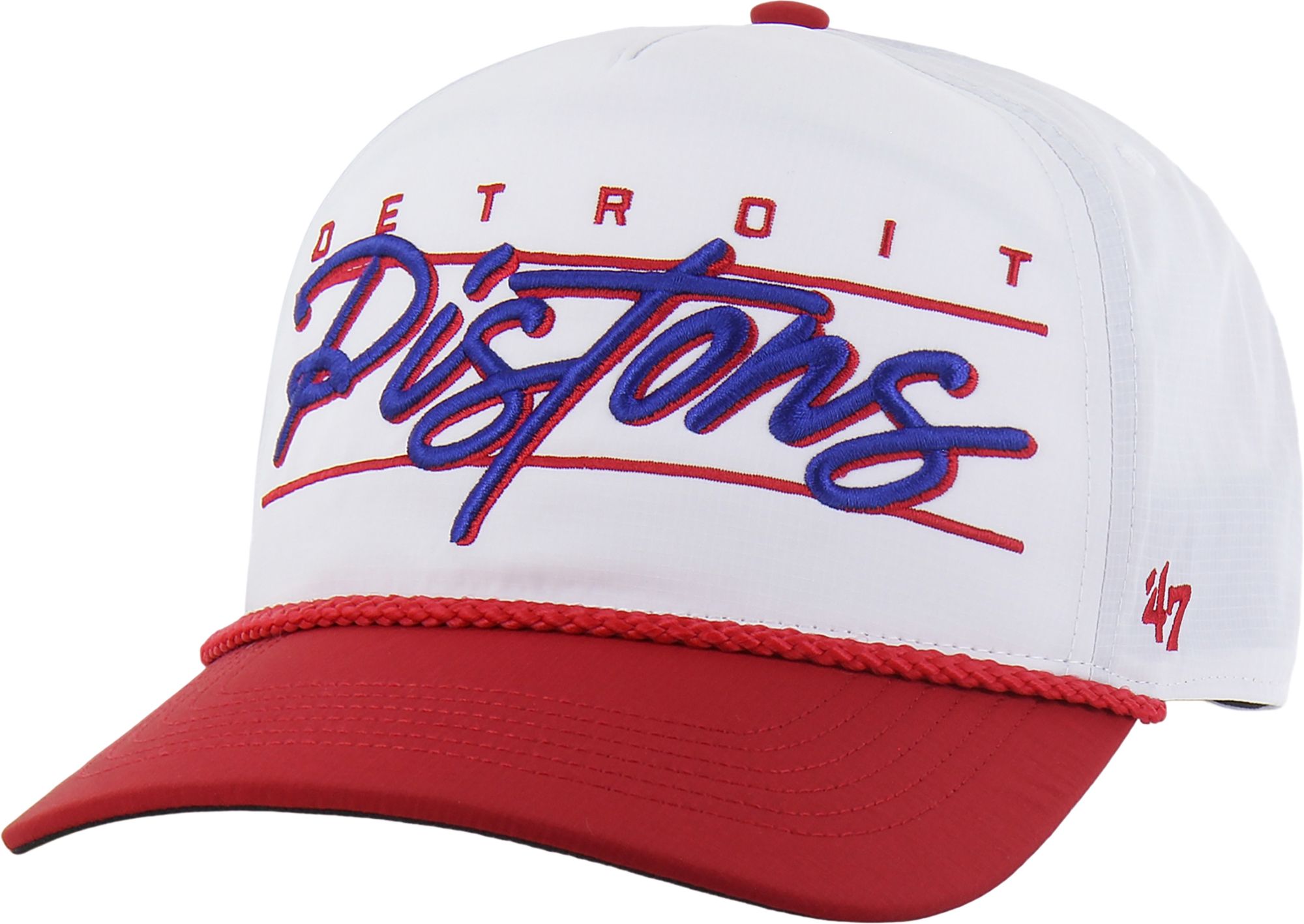 '47 Adult Detroit Pistons White Condor Brrr Hitch Adjustable Hat