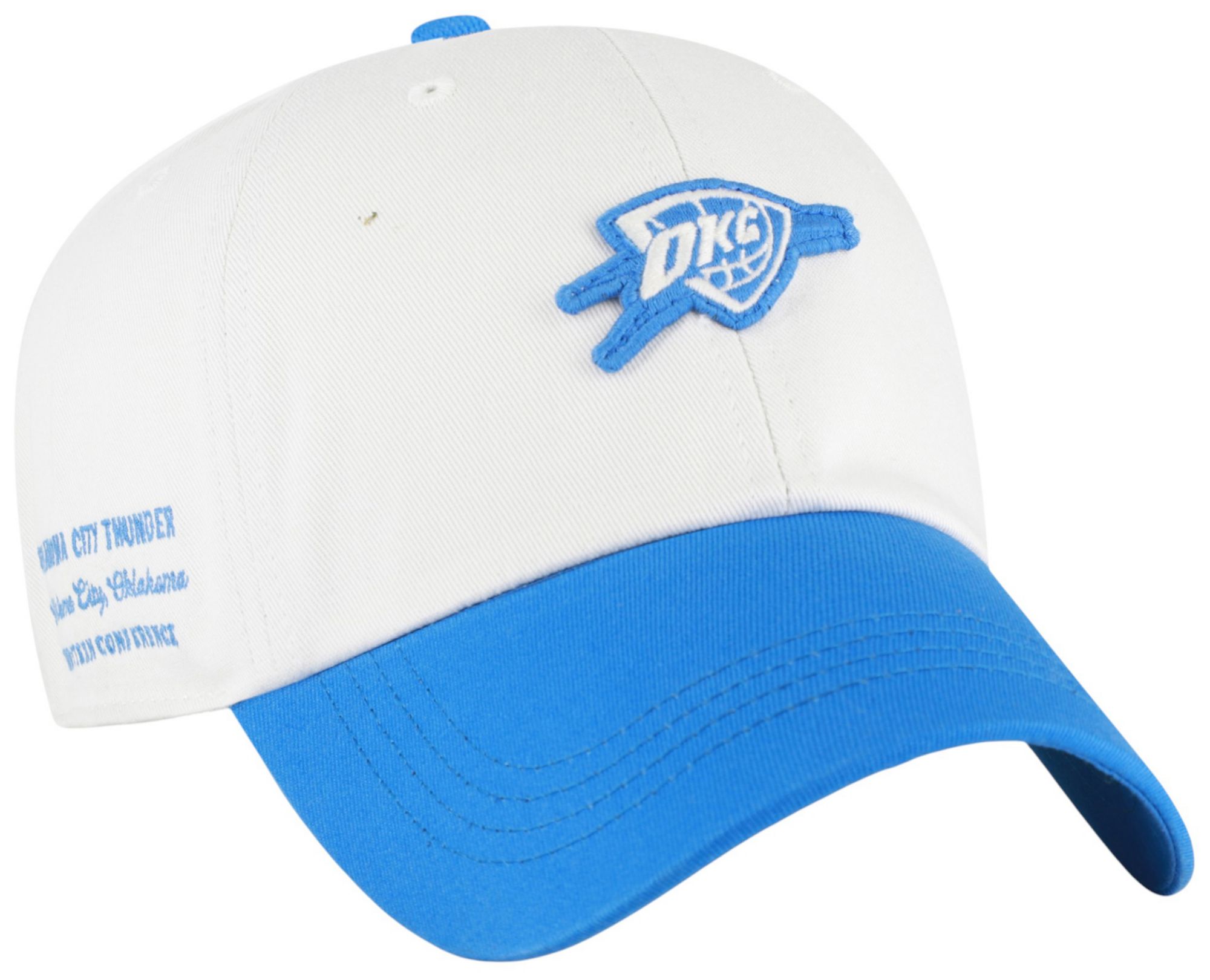 '47 Adult Oklahoma City Thunder Off White Two Tone Contemporary Clean Up Adjustable Hat