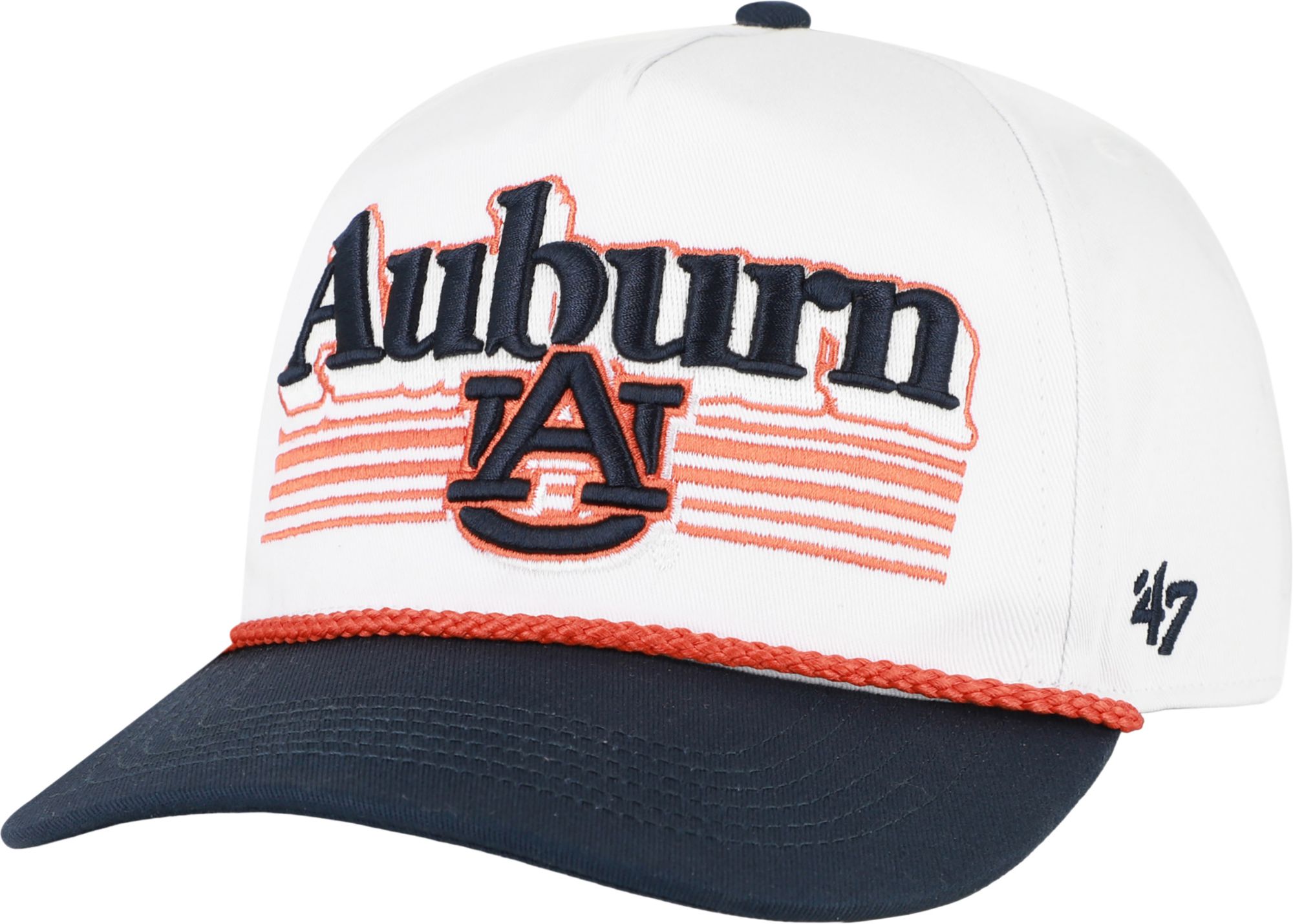 '47 Adult Auburn Tigers White Script Fade Hitch Adjustable Hat