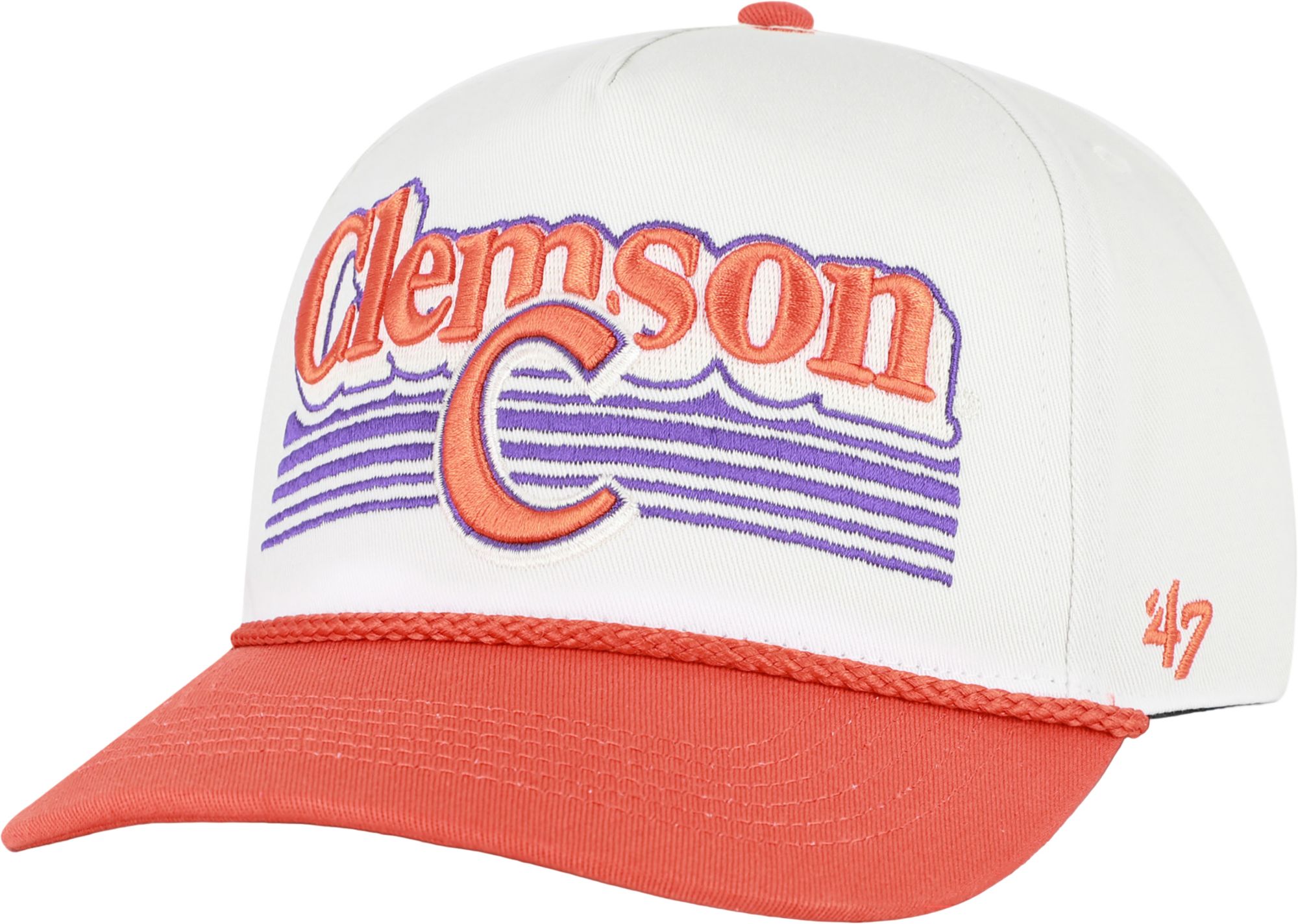 '47 Adult Clemson Tigers Sandstone Script Fade Hitch Adjustable Hat