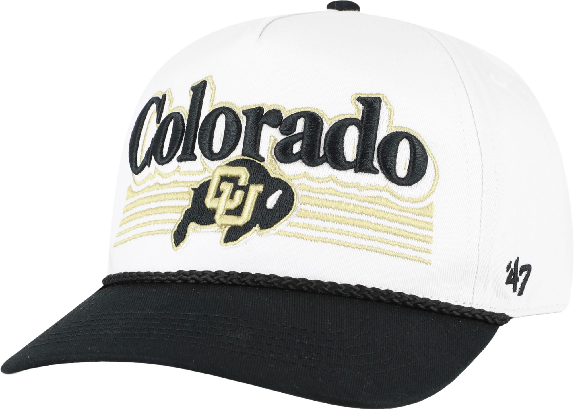 '47 Adult Colorado Buffaloes White Script Fade Hitch Adjustable Hat