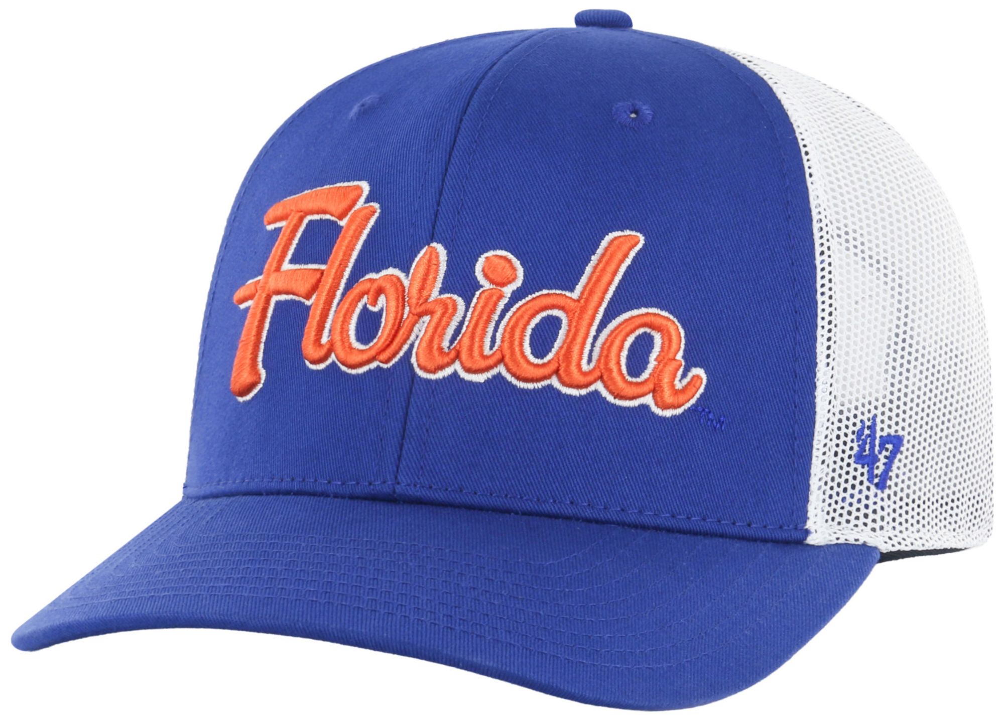 '47 Adult Florida Gators Royal Overhand Adjustable Trucker Hat