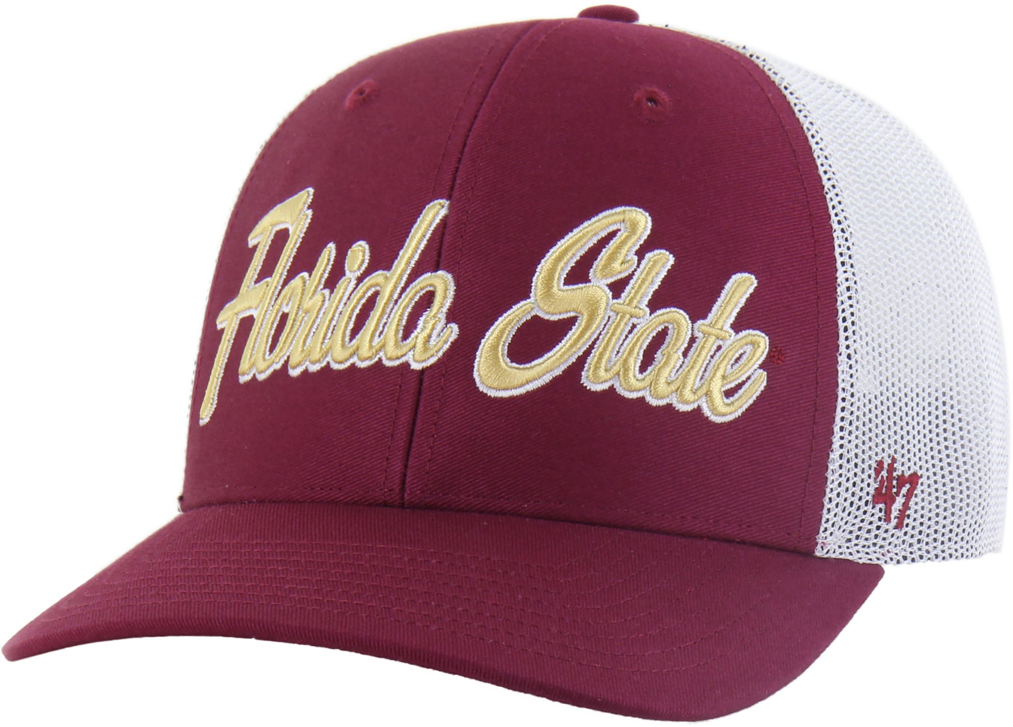 '47 Adult Florida State Seminoles Cardinal Overhand Adjustable Trucker Hat