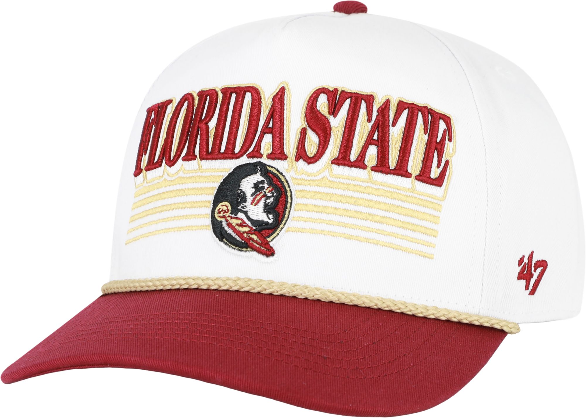 '47 Adult Florida State Seminoles White Script Fade Hitch Adjustable Hat