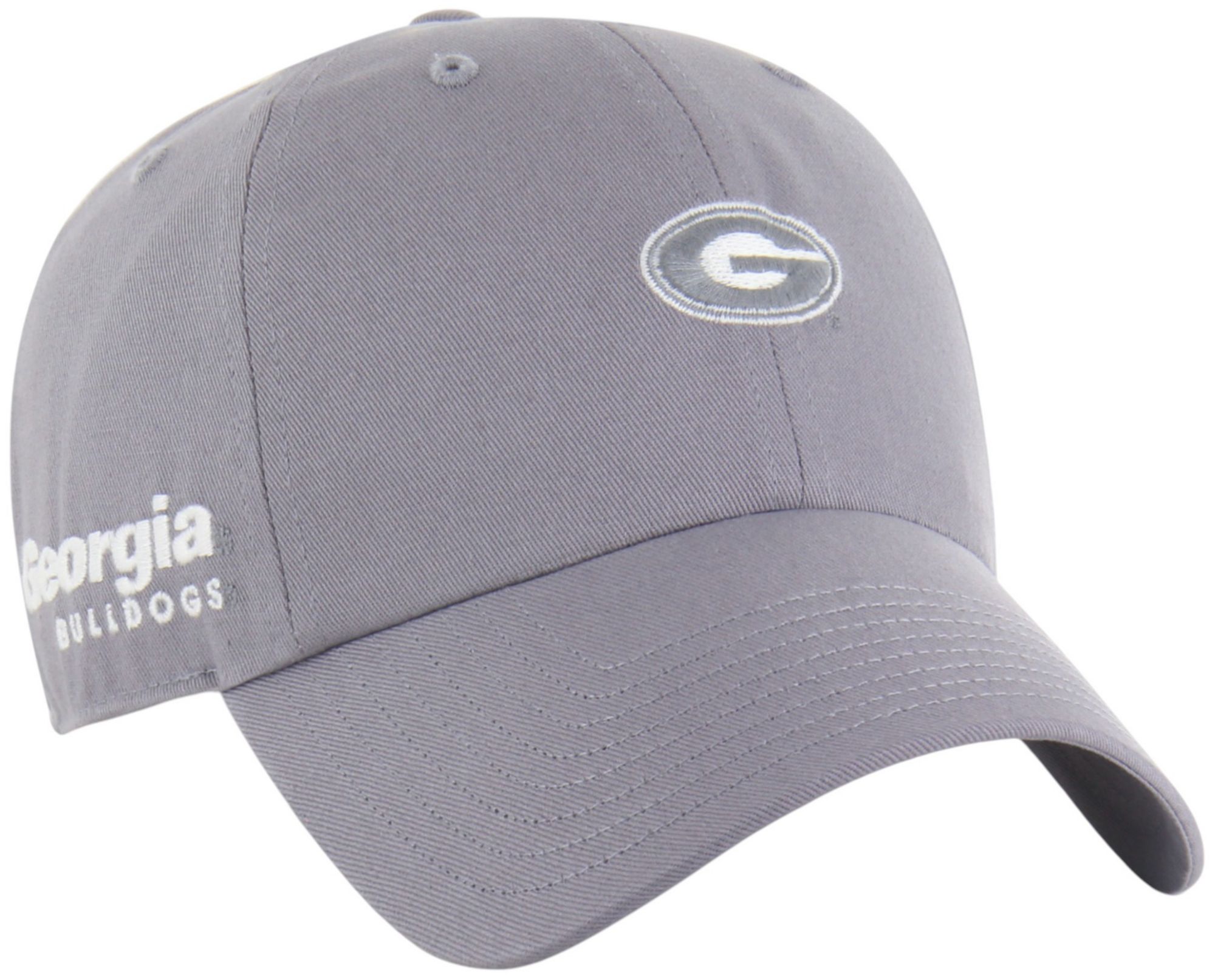 '47 Adult Georgia Bulldogs Wolf Grey Foundational Clean Up Adjustable Hat