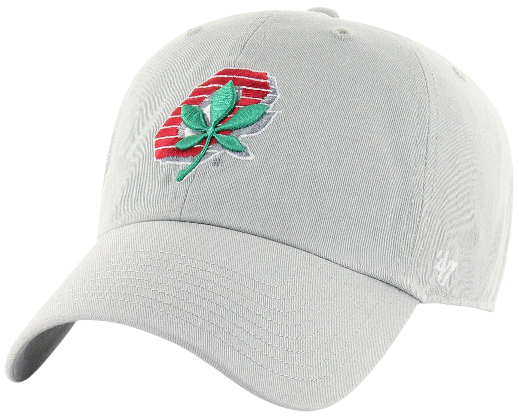 '47 Adult Ohio State Buckeyes Grey Vintage Clean Up Adjustable Hat