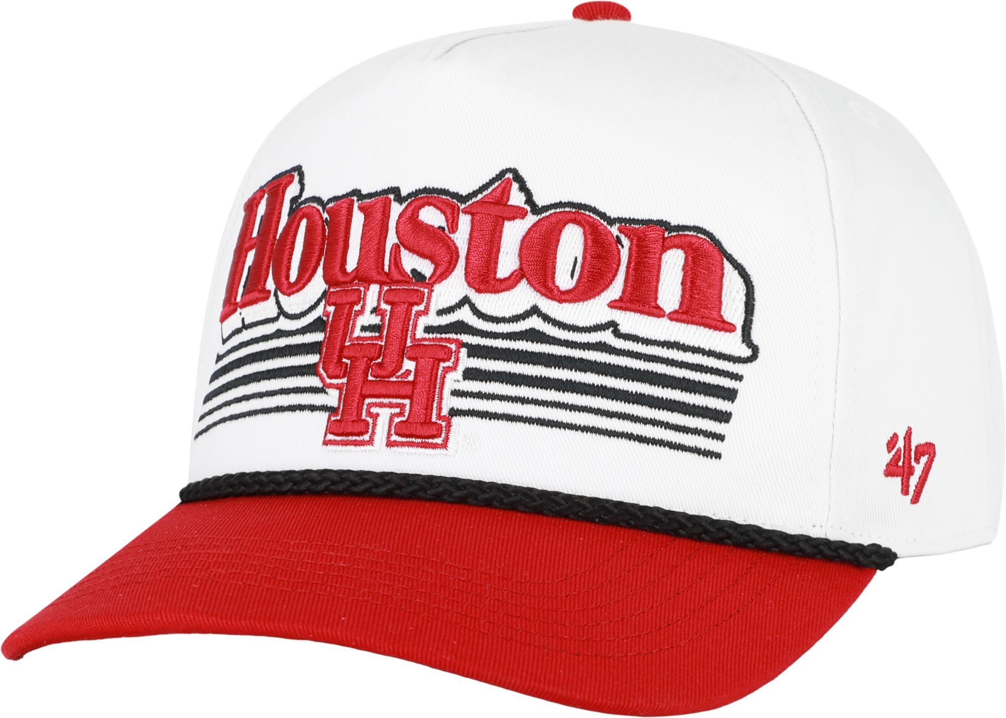 '47 Adult Houston Cougars White Script Fade Hitch Adjustable Hat