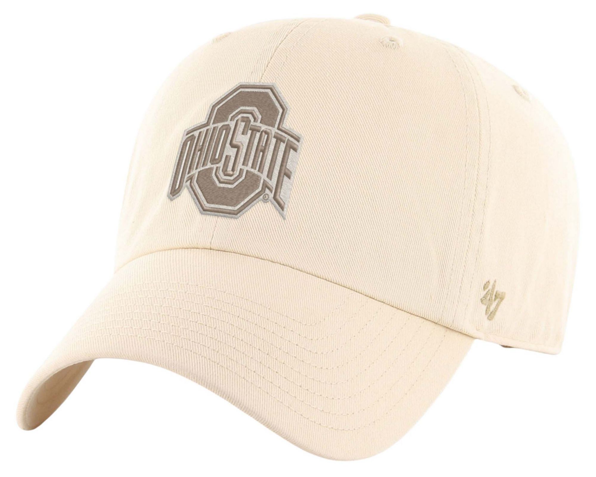 '47 Adult Ohio State Buckeyes Natural 2-Tone Foundational Clean Up Adjustable Hat