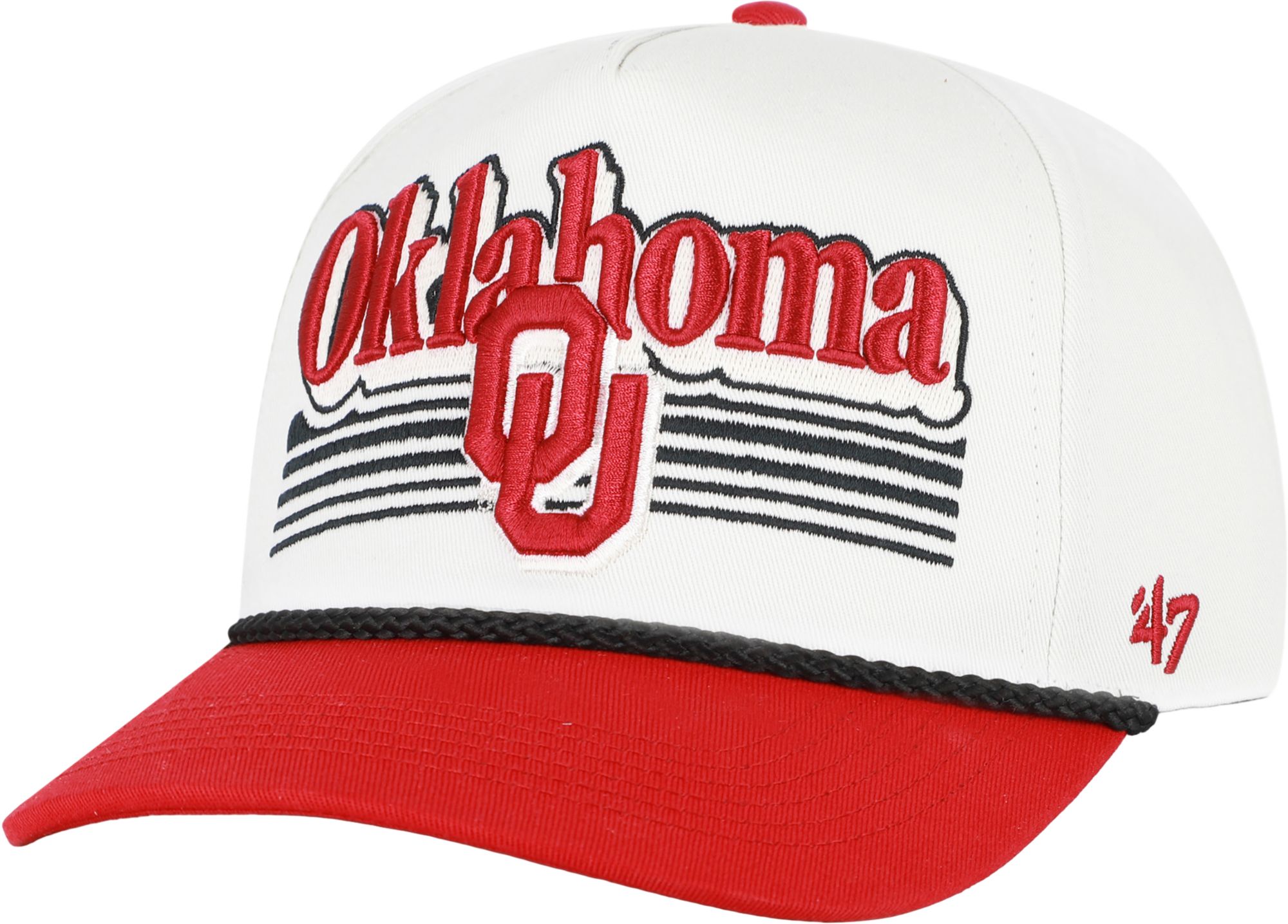 '47 Adult Oklahoma Sooners Sandstone Script Fade Hitch Adjustable Hat