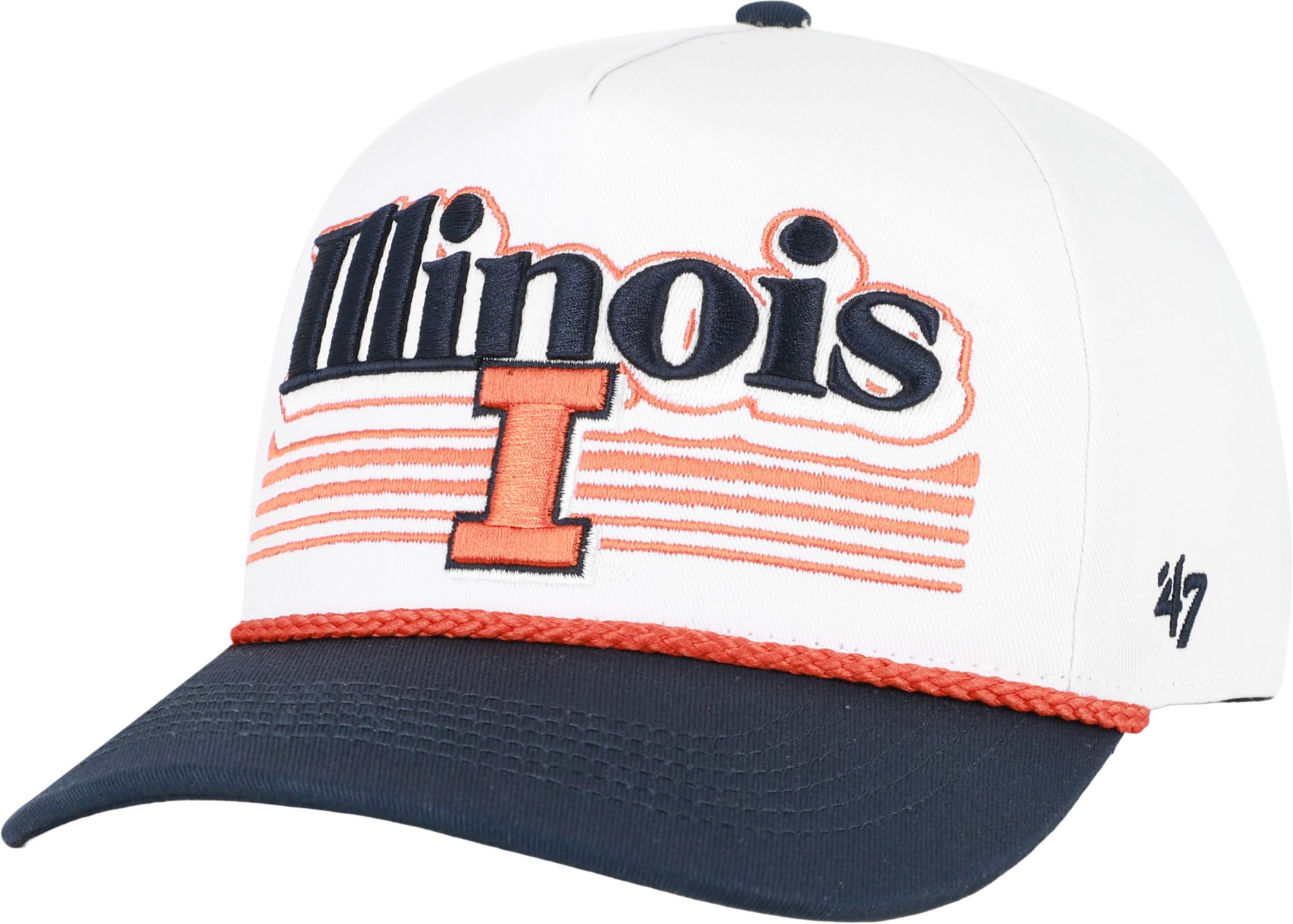'47 Adult Illinois Fighting Illini White Script Fade Hitch Adjustable Hat