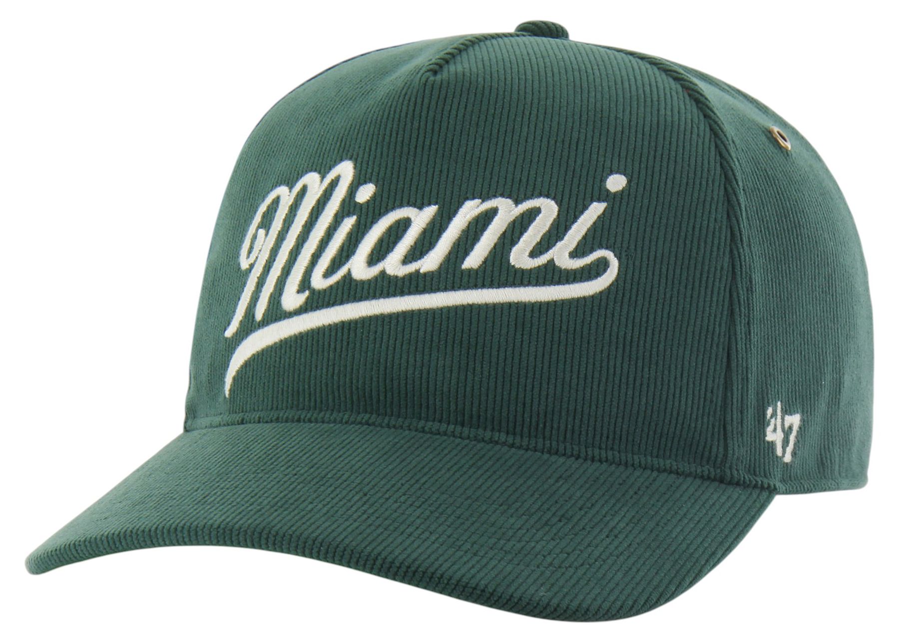 '47 Adult Miami Hurricanes Dark Green Golden Age Cord Hitch Adjustable Hat