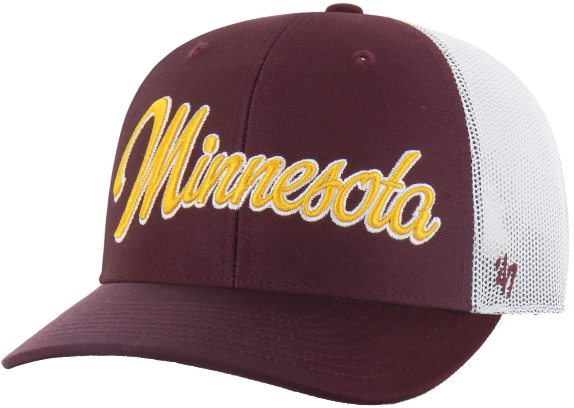 '47 Adult Minnesota Golden Gophers Dark Maroon Overhand Adjustable Trucker Hat