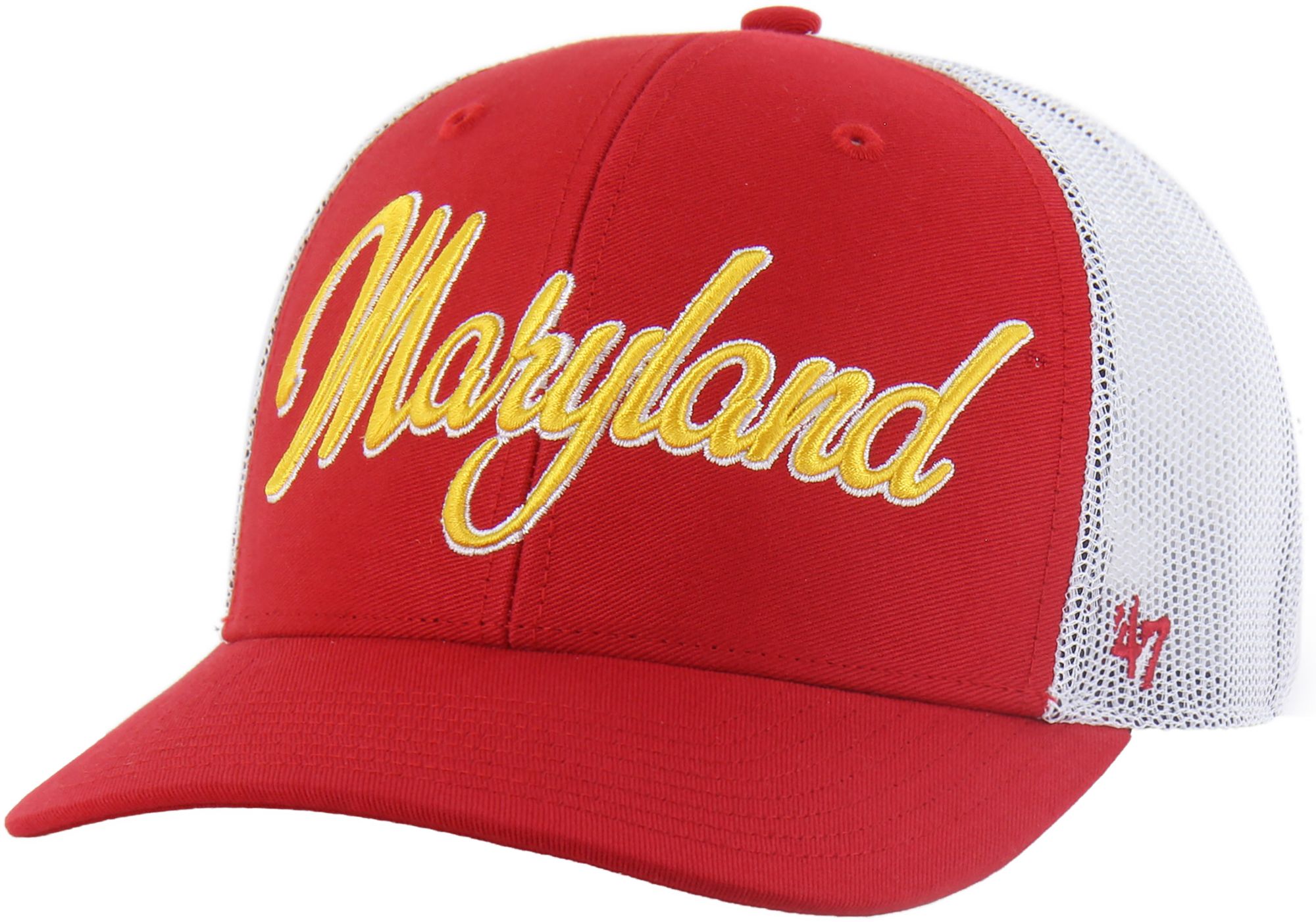 '47 Adult Maryland Terrapins Red Overhand Adjustable Trucker Hat