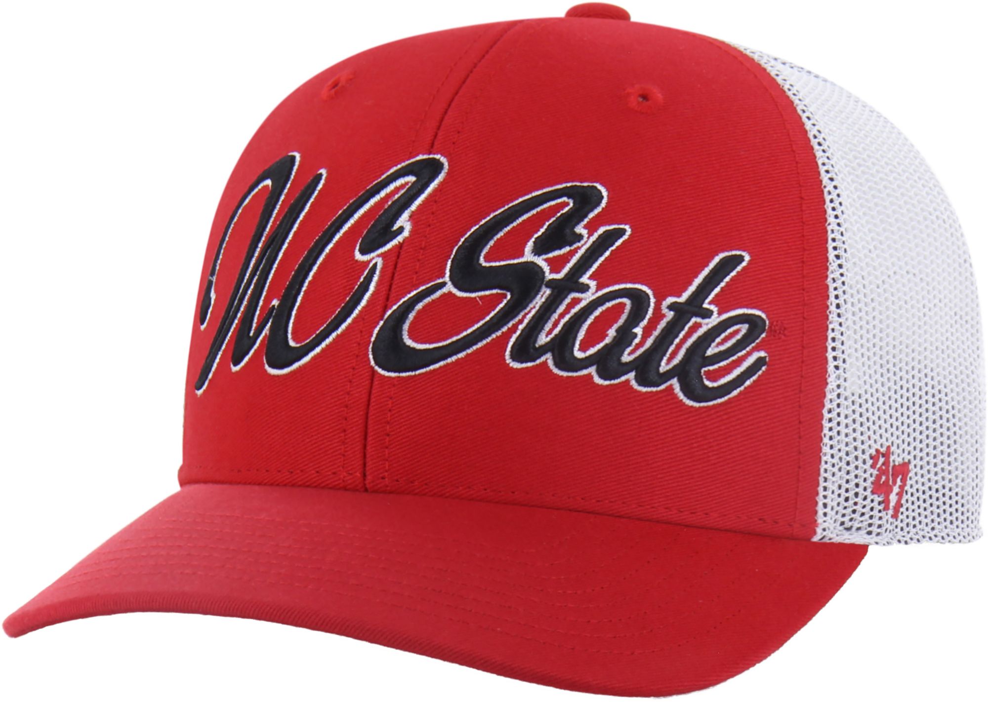 '47 Adult NC State Wolfpack Red Overhand Adjustable Trucker Hat