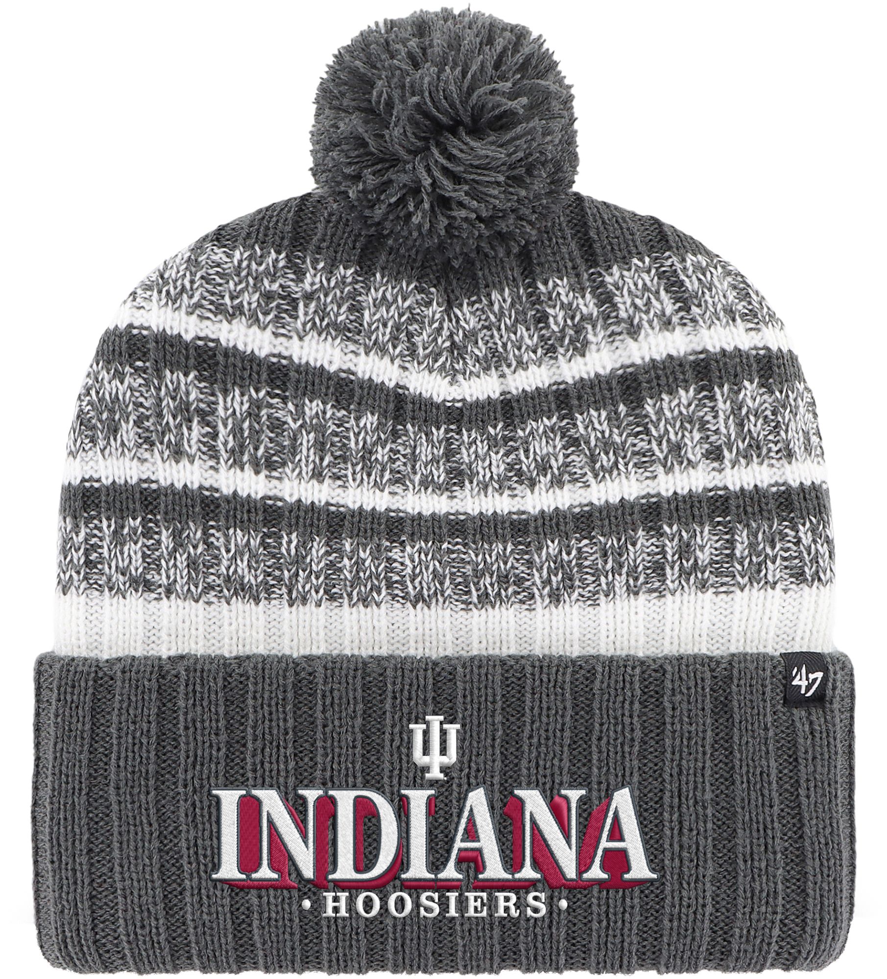 '47 Adult Indiana Hoosiers Charcoal Tavern Pom Knit Hat