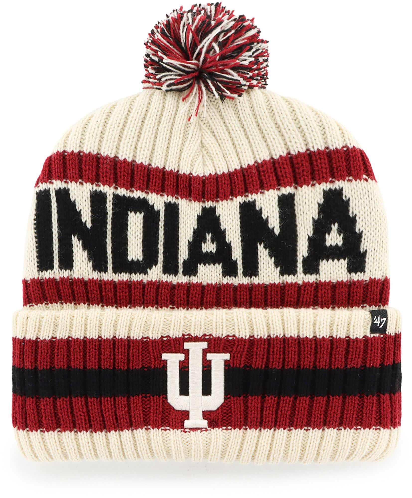 '47 Adult Indiana Hoosiers Natural Bering Knit Beanie