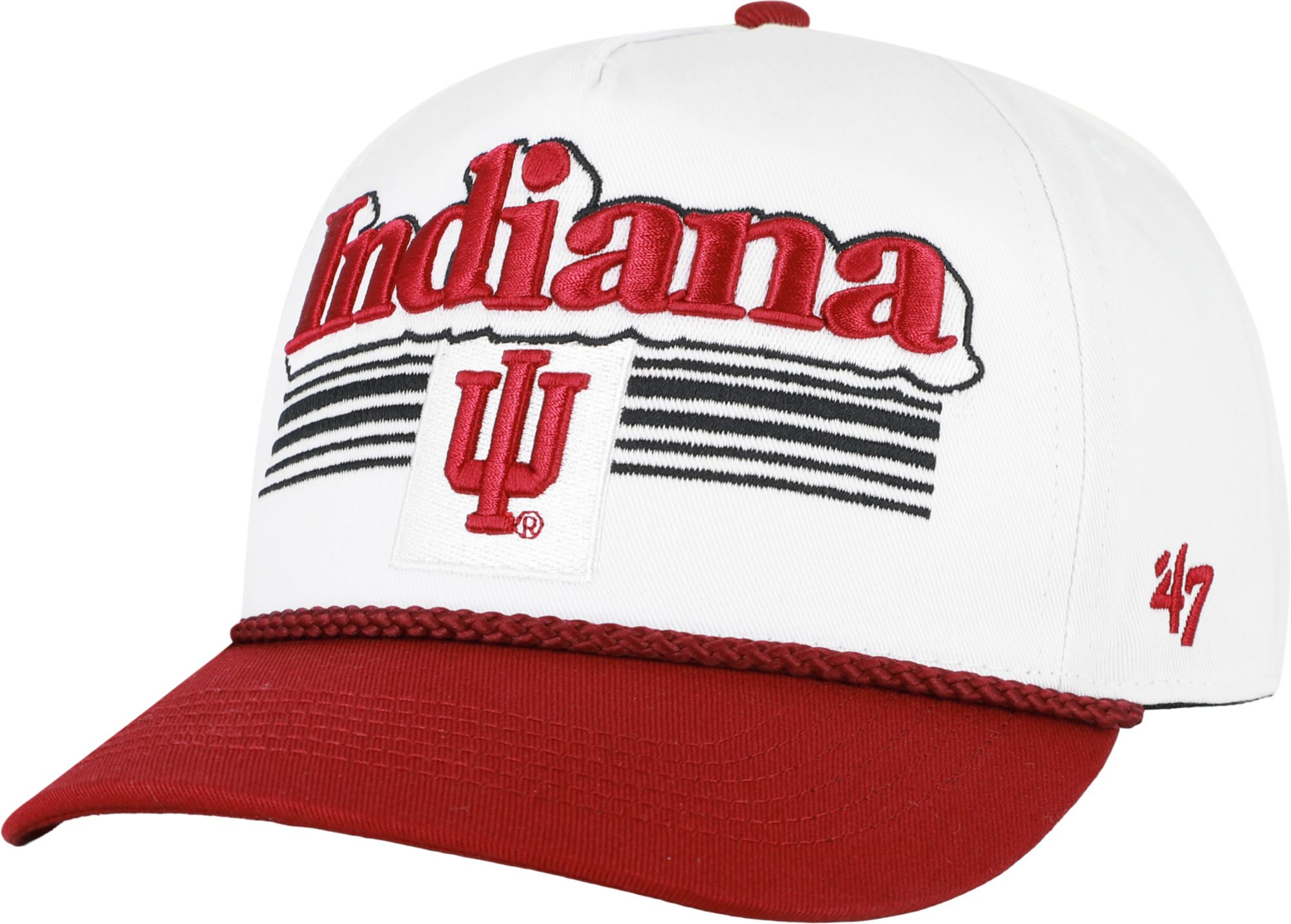 '47 Adult Indiana Hoosiers White Script Fade Hitch Adjustable Hat