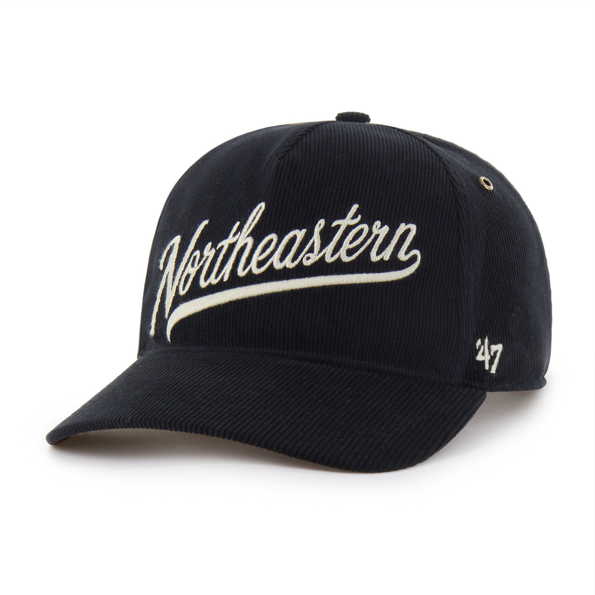 47 Adult Northeastern Huskies Black Golden Age Cord Hitch Adjustable Hat