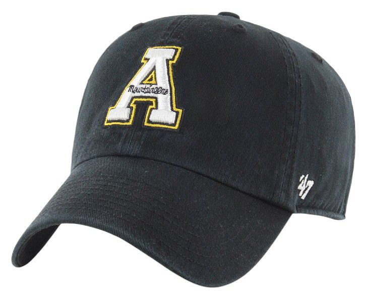 '47 Adult Appalachian State Mountaineers Black Clean Up Adjustable Hat