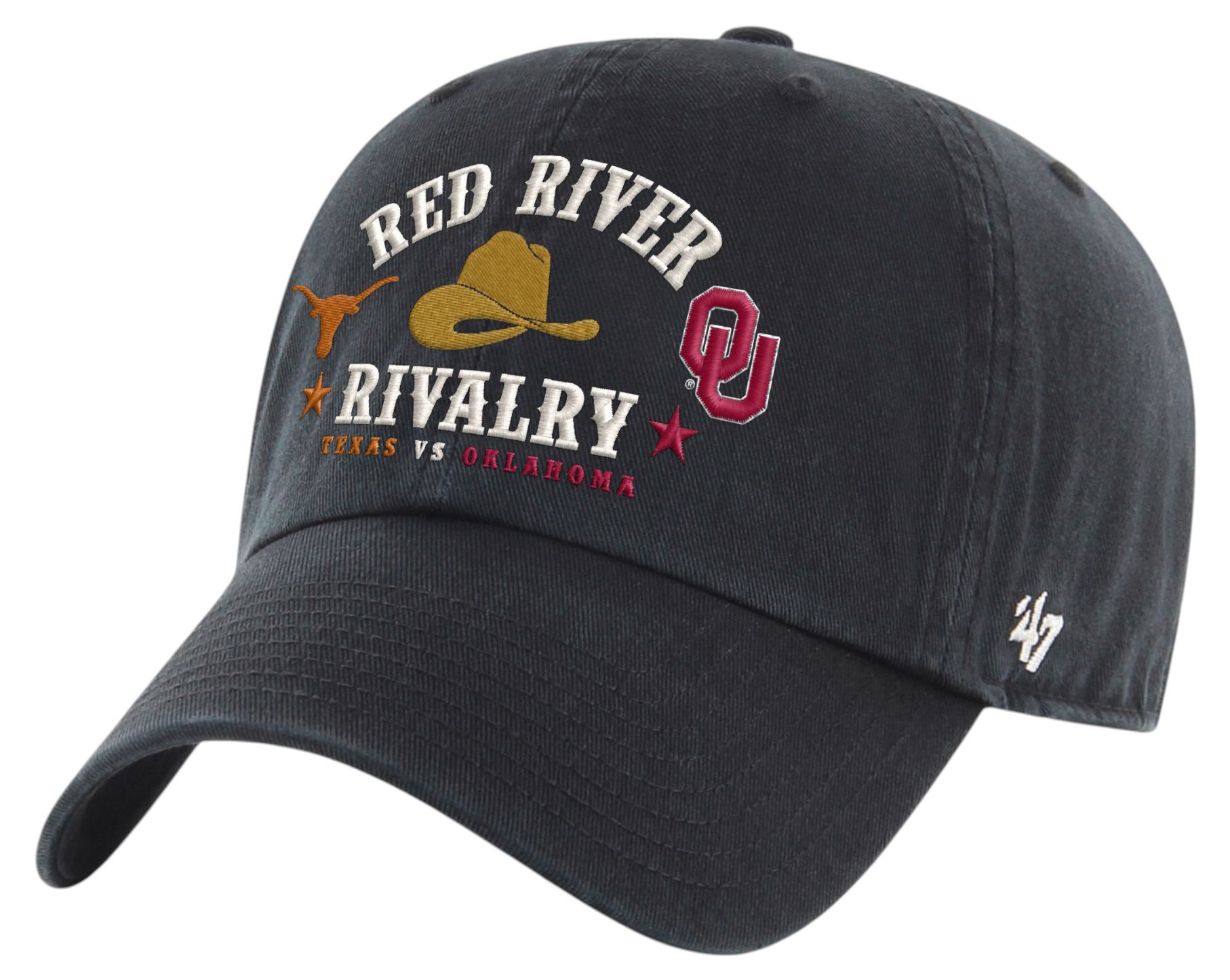 '47 Adult Red River Rivalry Black Clean Up Adjustable Hat