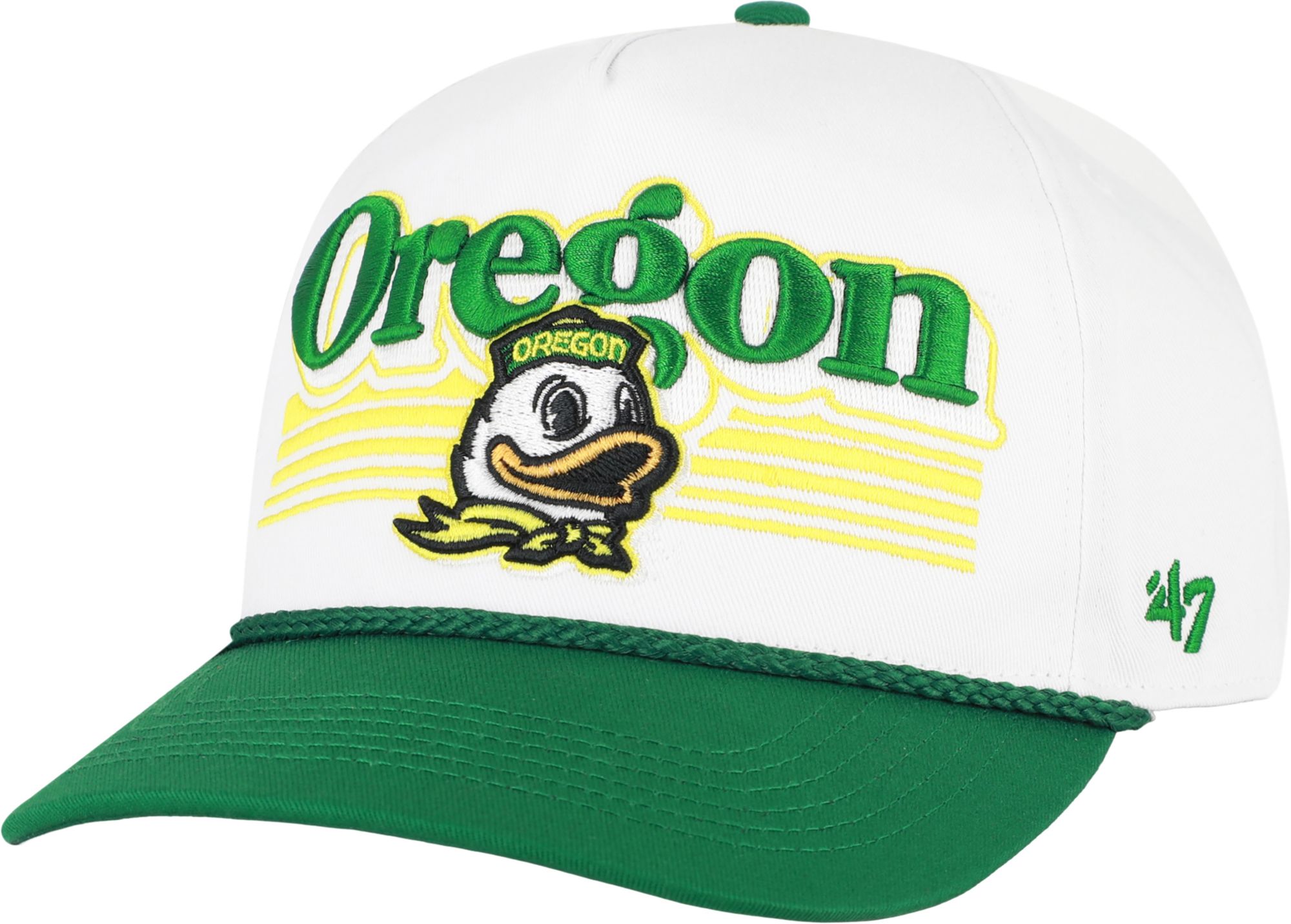 '47 Adult Oregon Ducks White Script Fade Hitch Adjustable Hat
