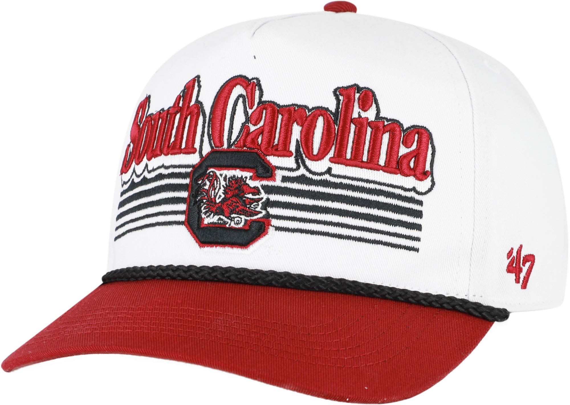 '47 Adult South Carolina Gamecocks White Script Fade Hitch Adjustable Hat