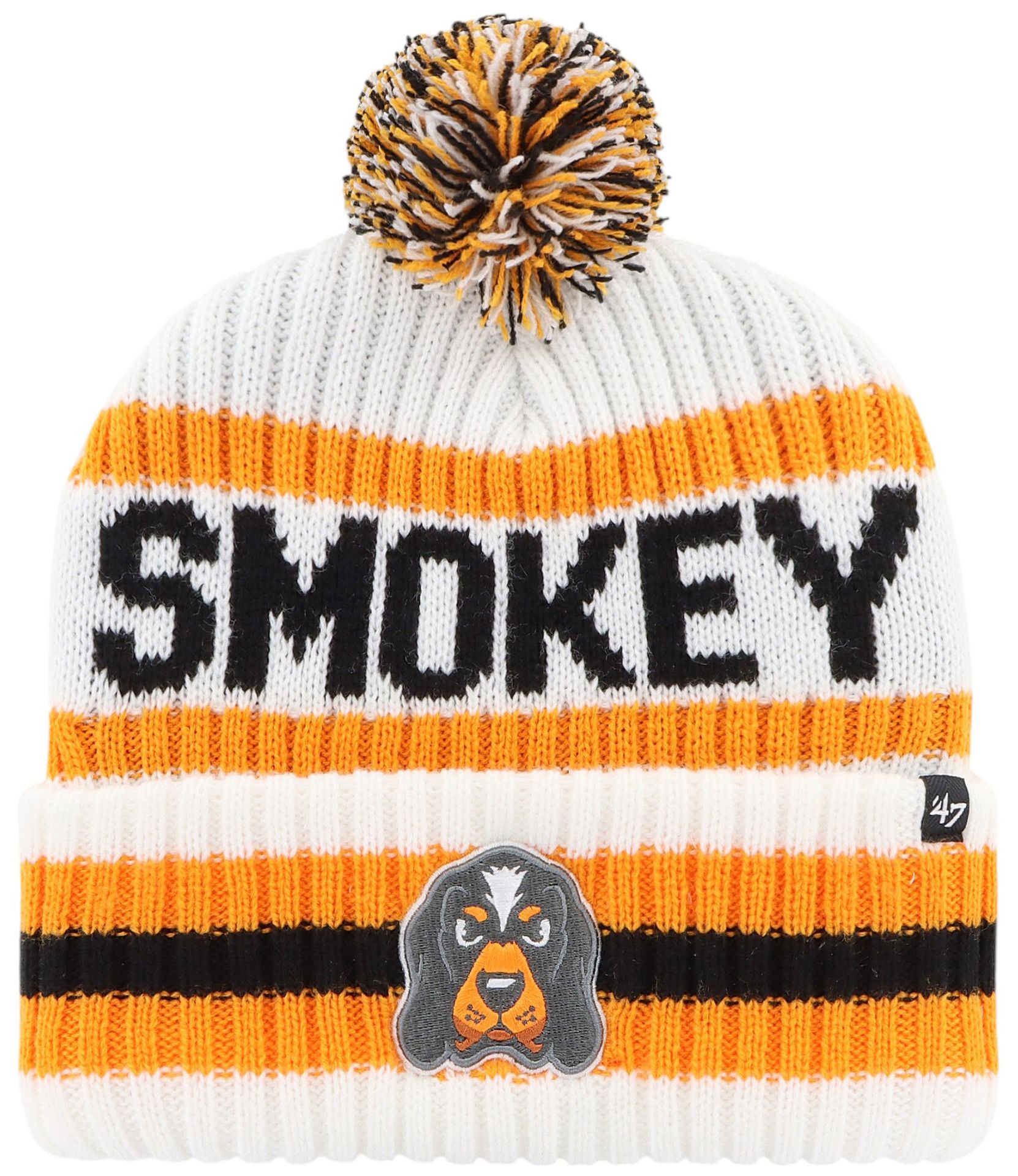'47 Adult Tennessee Volunteers White Cuffed Knit Pom Beanie