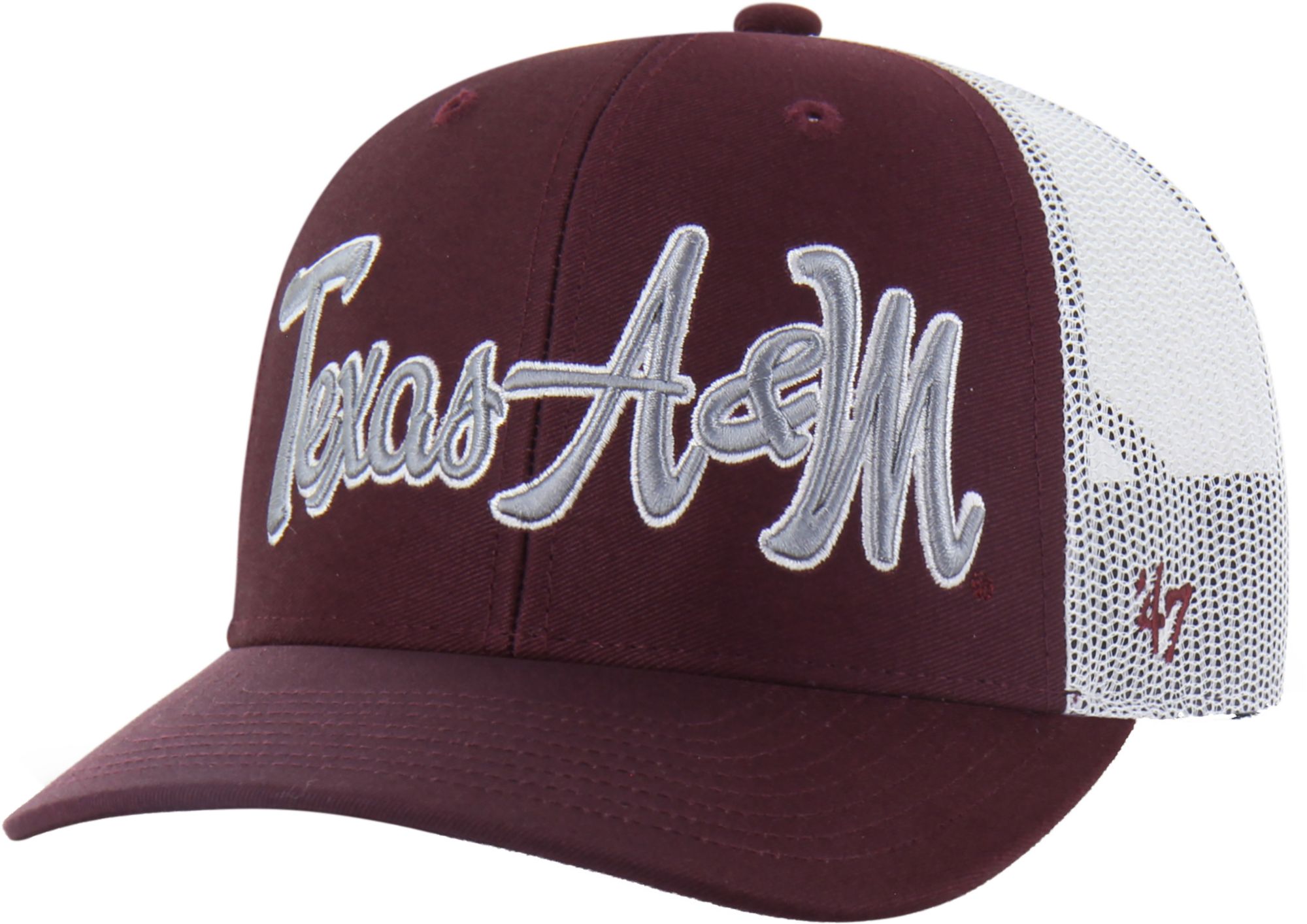 '47 Adult Texas A&M Aggies Dark Maroon Overhand Adjustable Trucker Hat