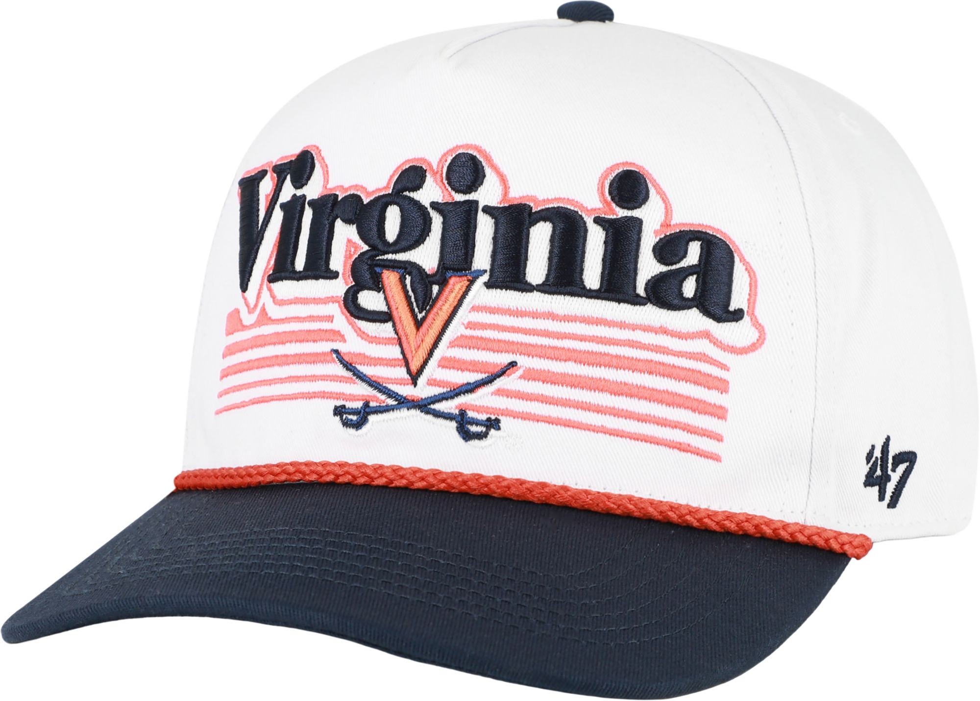 '47 Adult Virginia Cavaliers White Script Fade Hitch Adjustable Hat