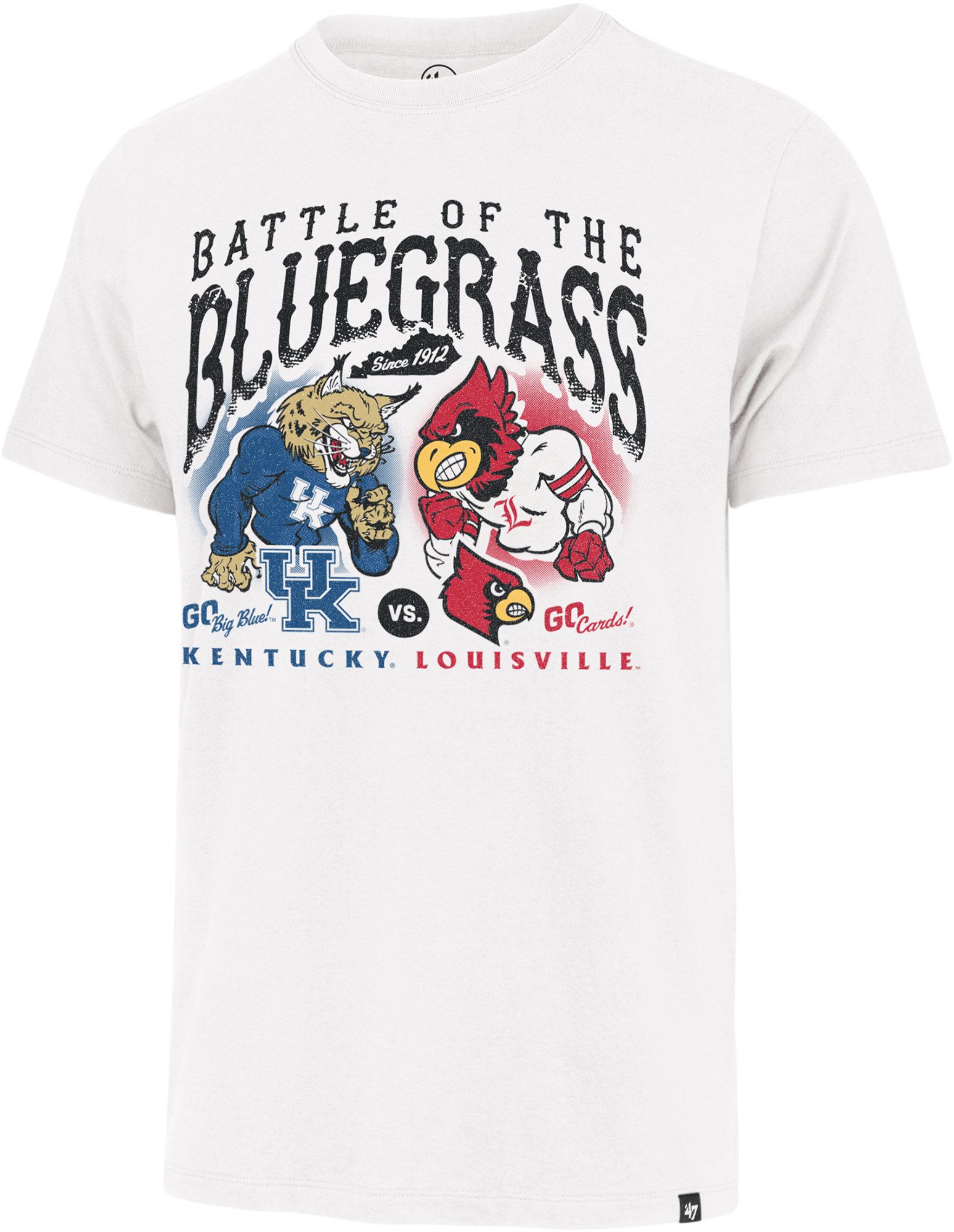 '47 Adult Kentucky Wildcats VS. Louisville Cardinals 'Battle Of The Bluegrass' White T-Shirt