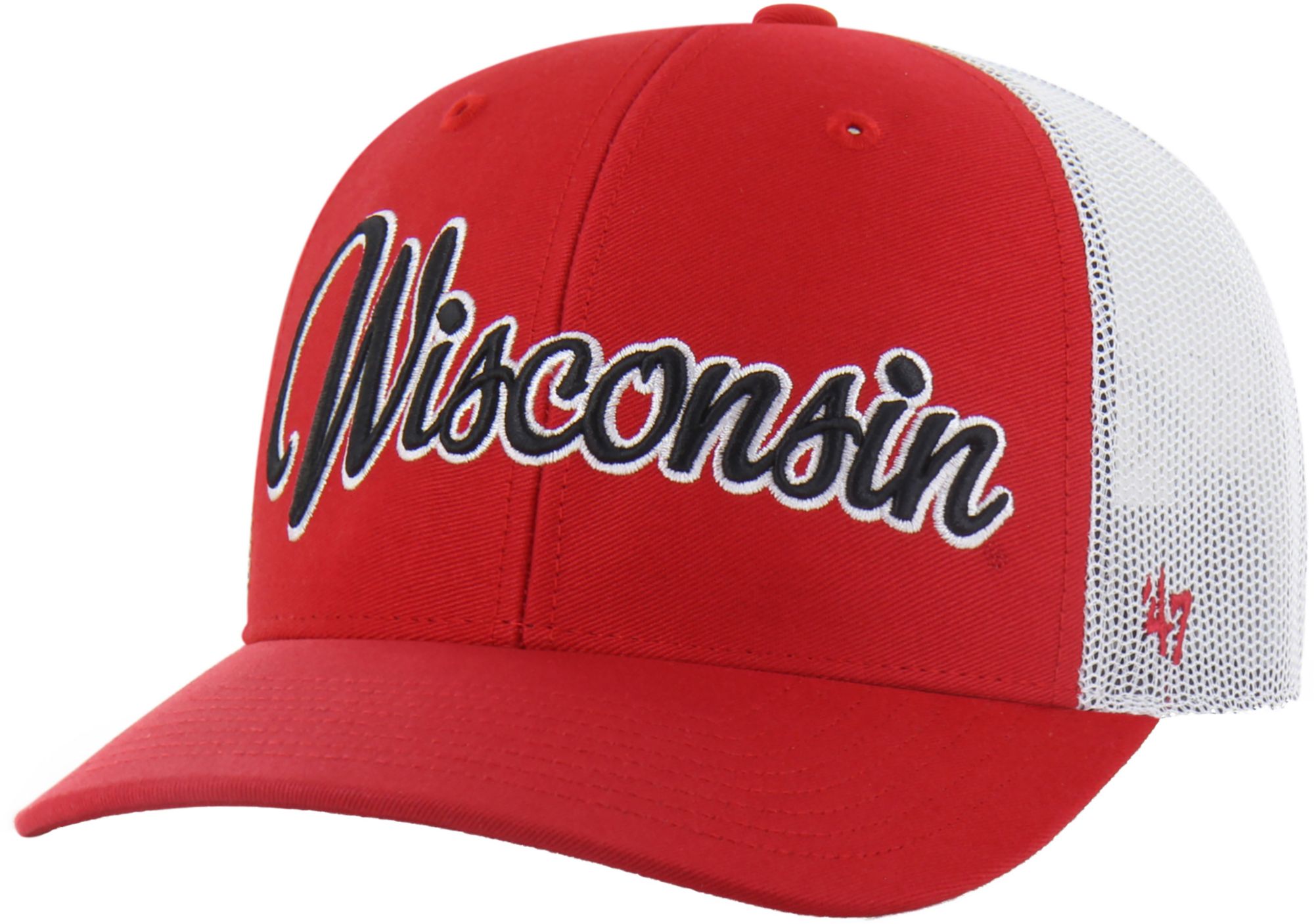 '47 Adult Wisconsin Badgers Red Overhand Adjustable Trucker Hat
