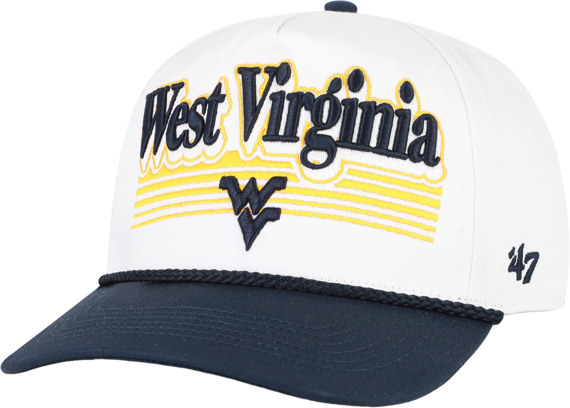 '47 Adult West Virginia Mountaineers White Script Fade Hitch Adjustable Hat