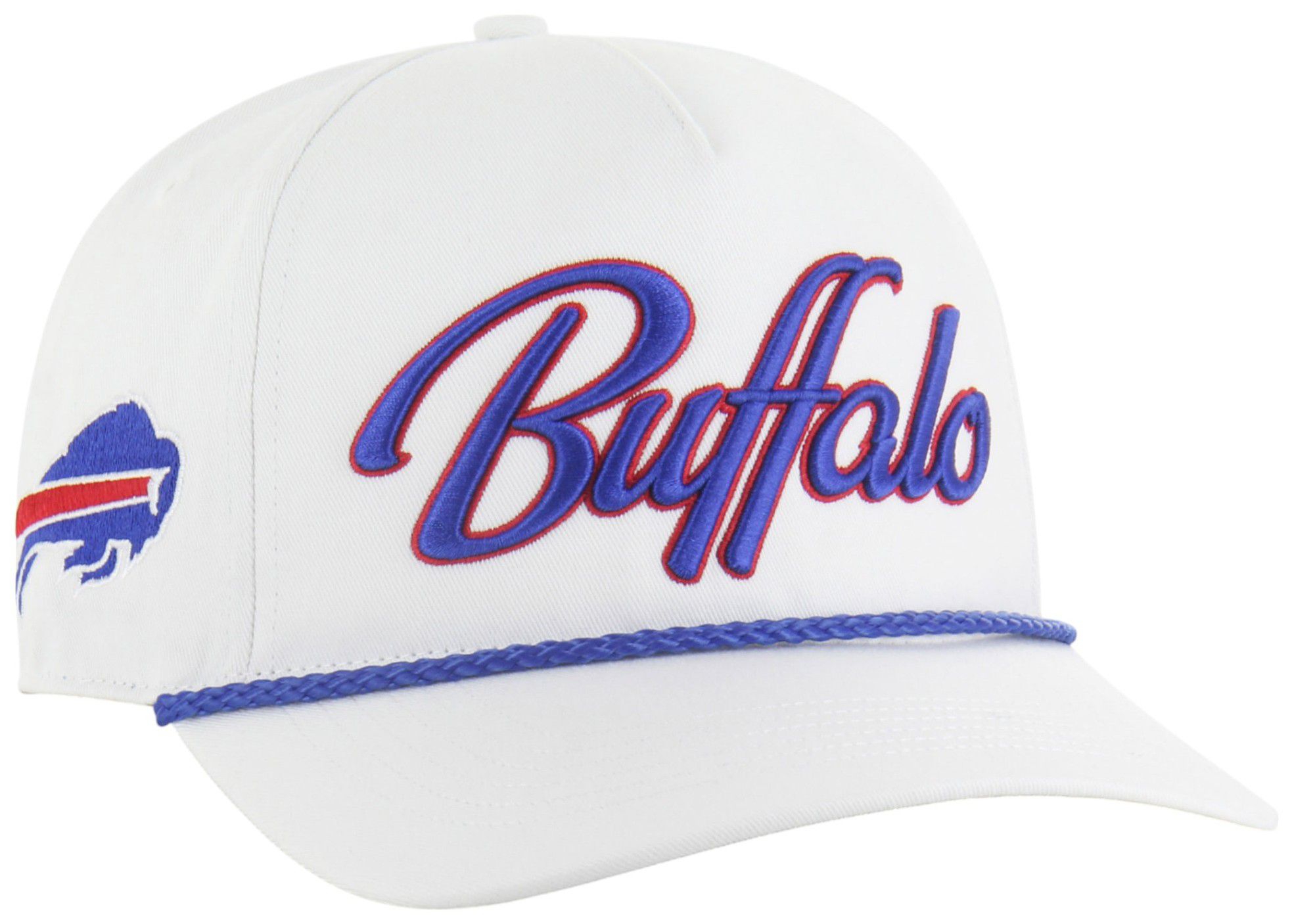 '47 Adult Buffalo Bills White Overhand Hitch Adjustable Hat