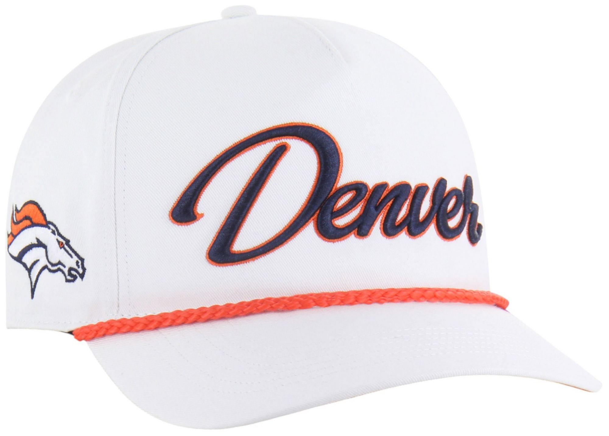 '47 Adult Denver Broncos White Overhand Hitch Adjustable Hat
