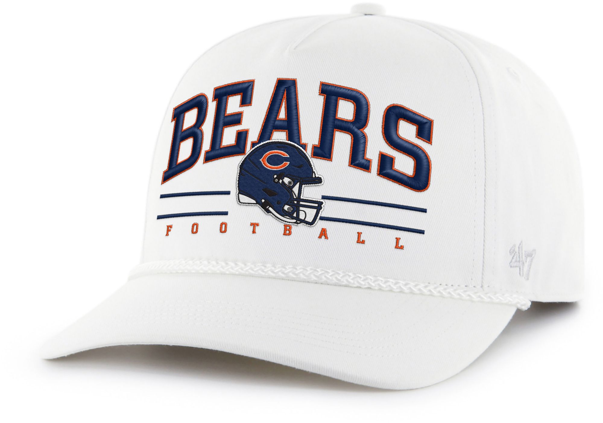 '47 Adult Chicago Bears White Roscoe Hitch Adjustable Hat