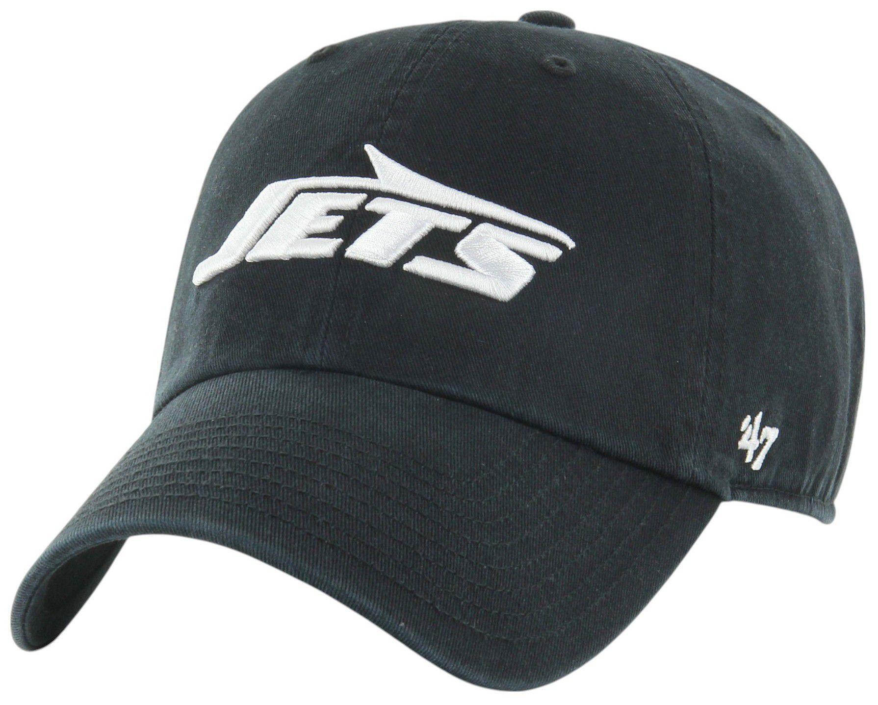 '47 Adult New York Jets Black Clean Up Adjustable Hat