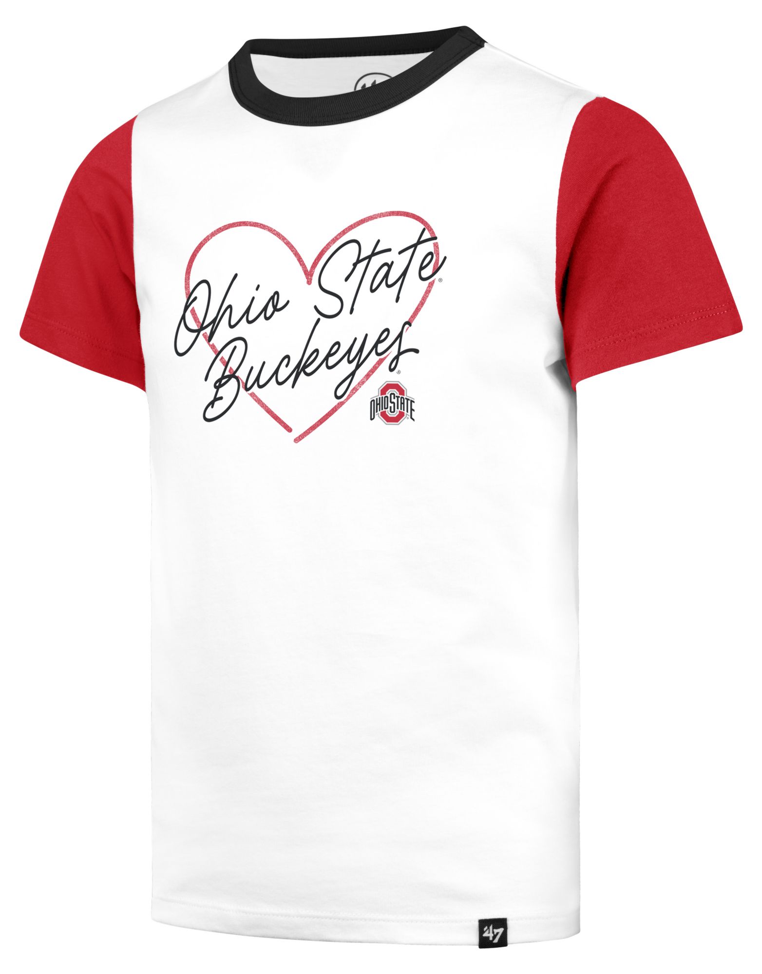 '47 Girls' Ohio State Buckeyes White Wash Lovestruck Short Sleeve T-Shirt