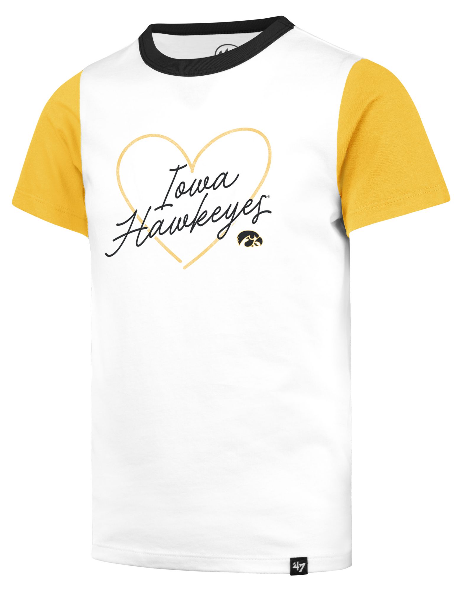 '47 Girls' Iowa Hawkeyes White Wash Lovestruck Short Sleeve T-Shirt