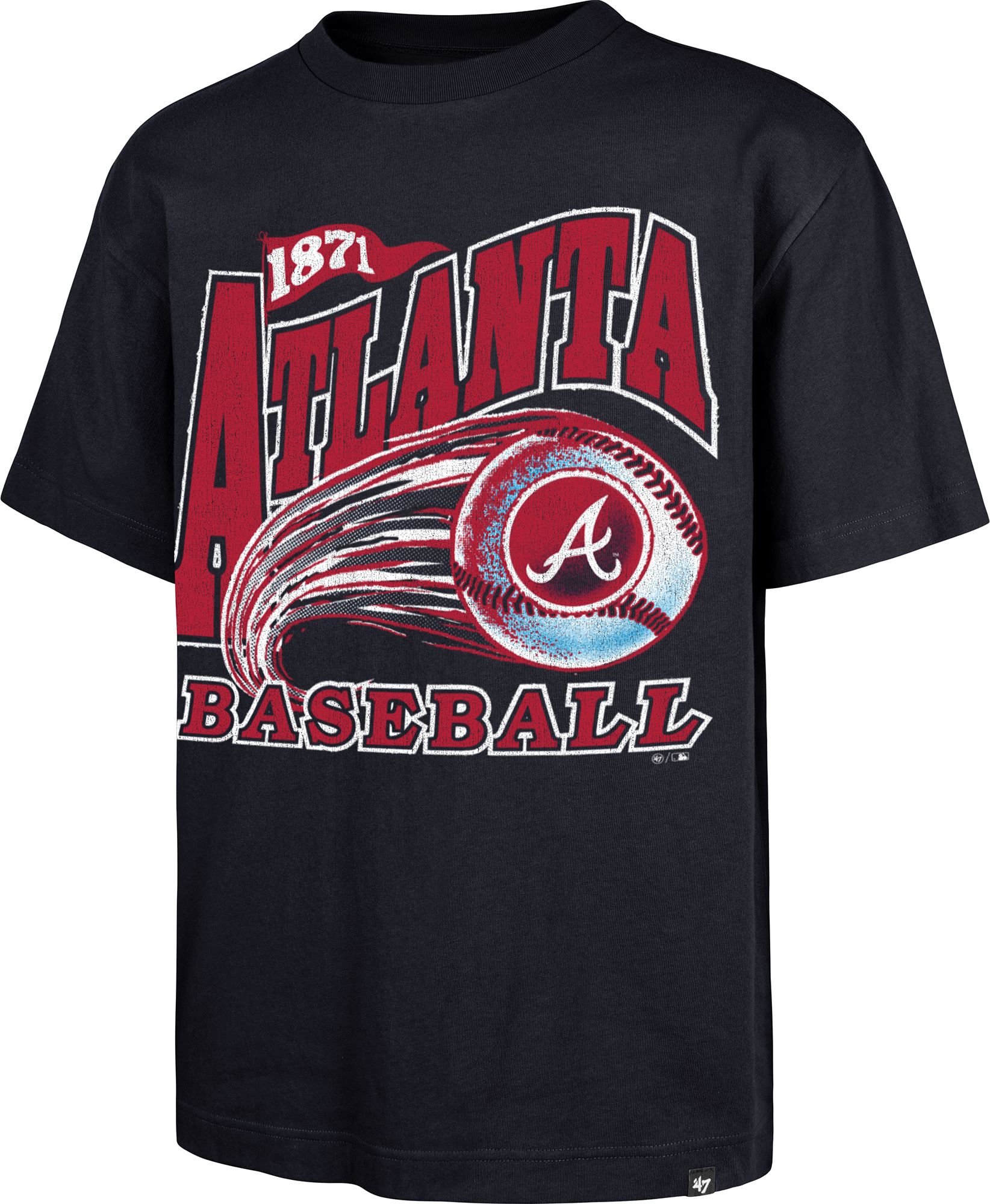 '47 Men's Atlanta Braves Navy Foundation T-Shirt