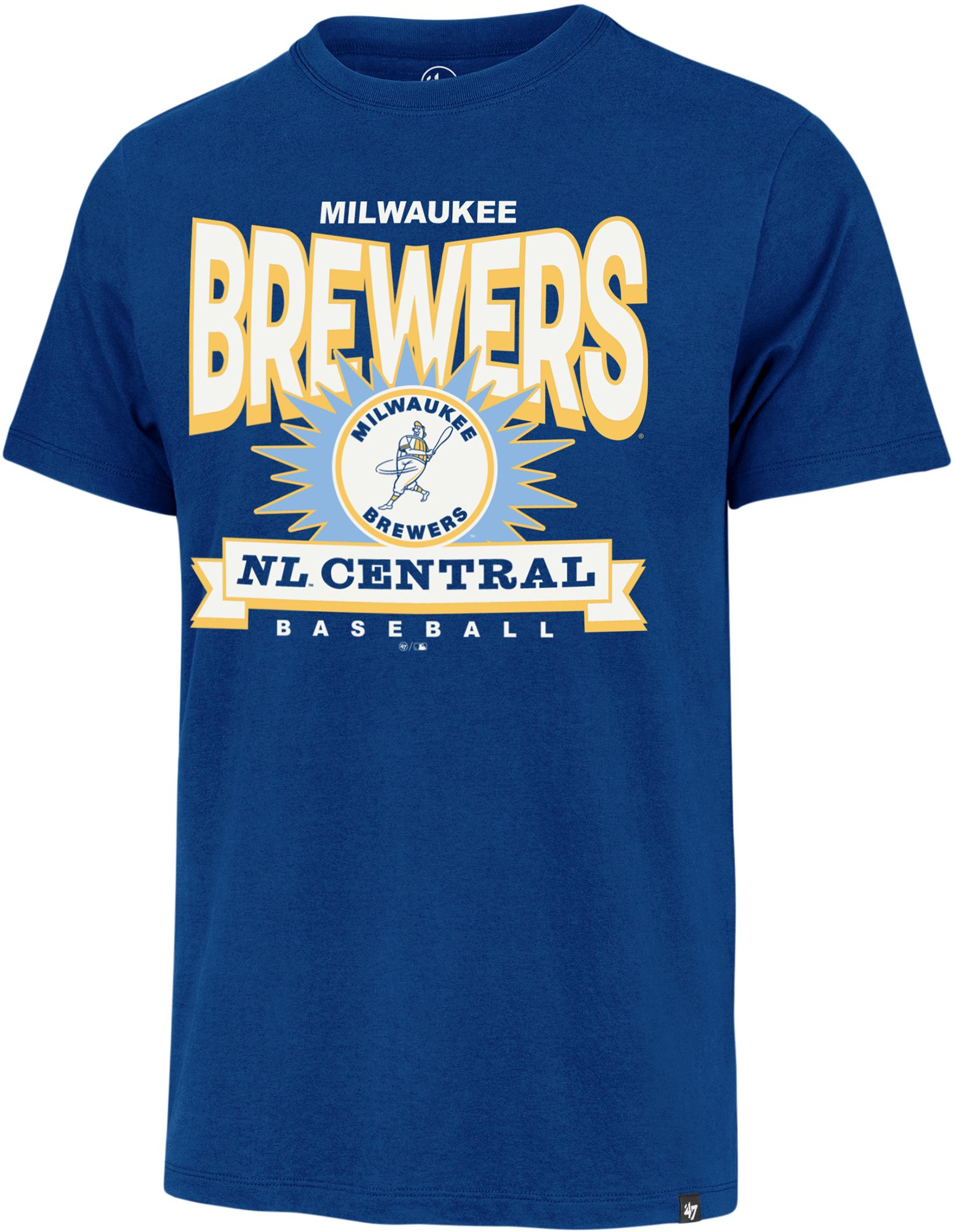 '47 Men's Milwaukee Brewers Blue Cooperstown Twelve Six Franklin T-Shirt