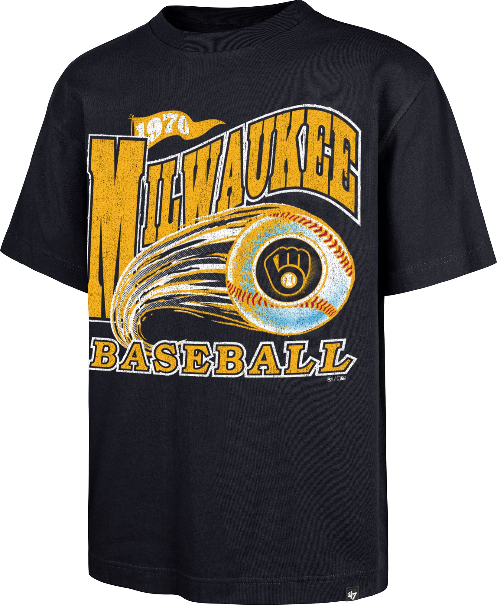 '47 Men's Milwaukee Brewers Navy Foundation T-Shirt