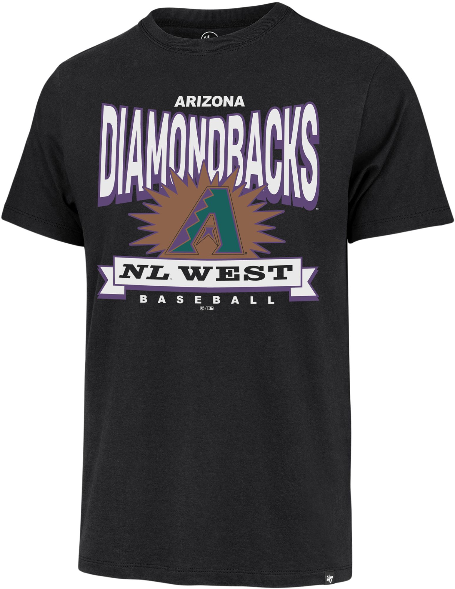 '47 Men's Arizona Diamondbacks Black Franklin Cooperstown T-Shirt