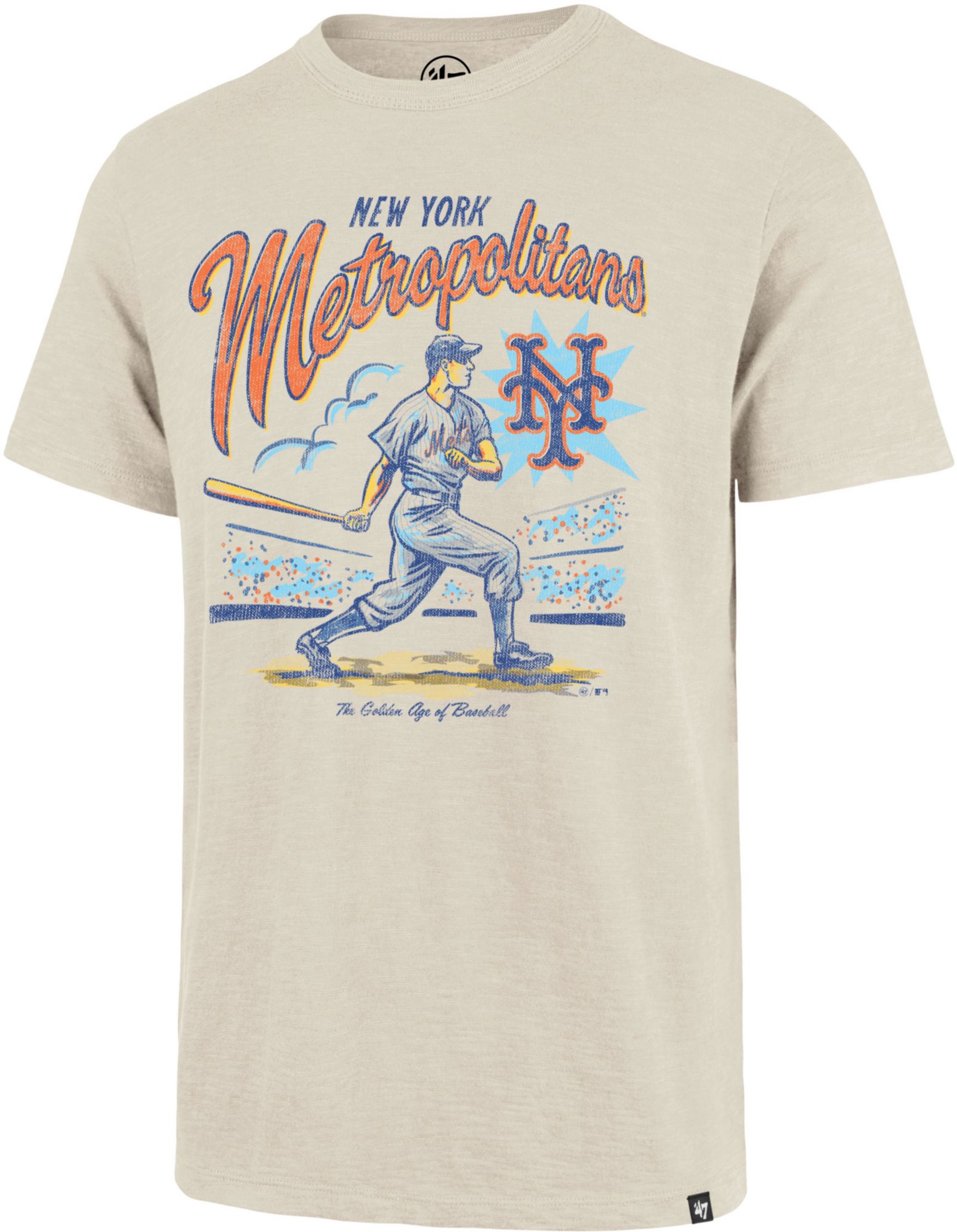 '47 Men's New York Mets Tan Cooperstown Scrum T-Shirt