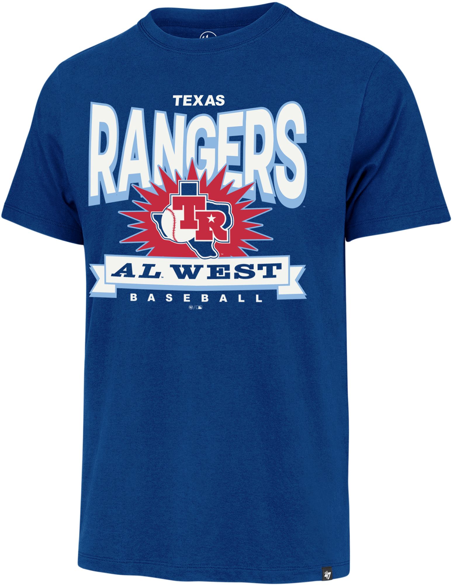 '47 Men's Texas Rangers Blue Cooperstown Twelve Six Franklin T-Shirt